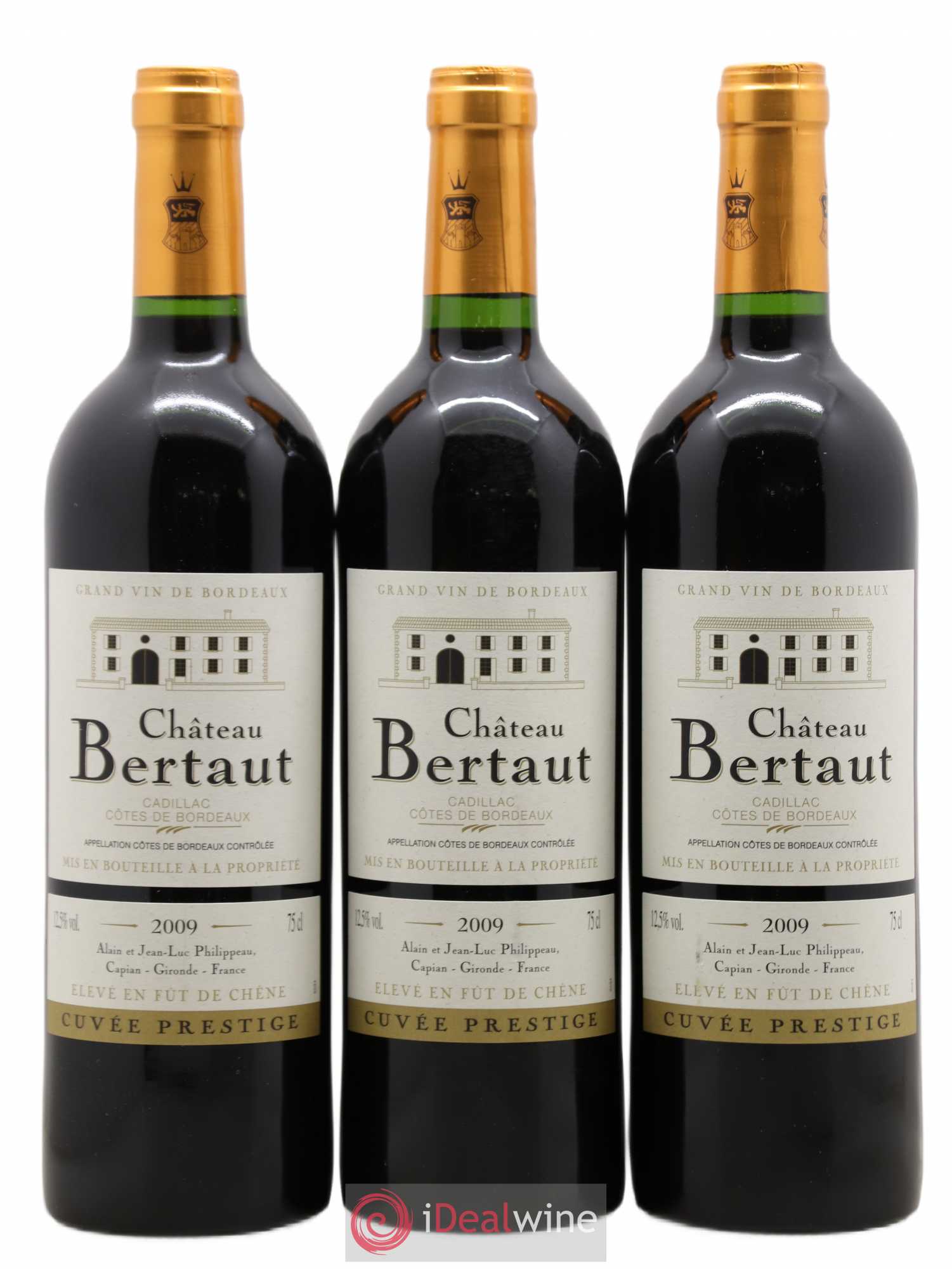 Castillon-Côtes-de-Bordeaux (Côtes-de-Castillon) Cadillac Château Bertaut cuvée Prestige (sans prix de réserve) 2009 - Posten von 12 Flaschen - 3