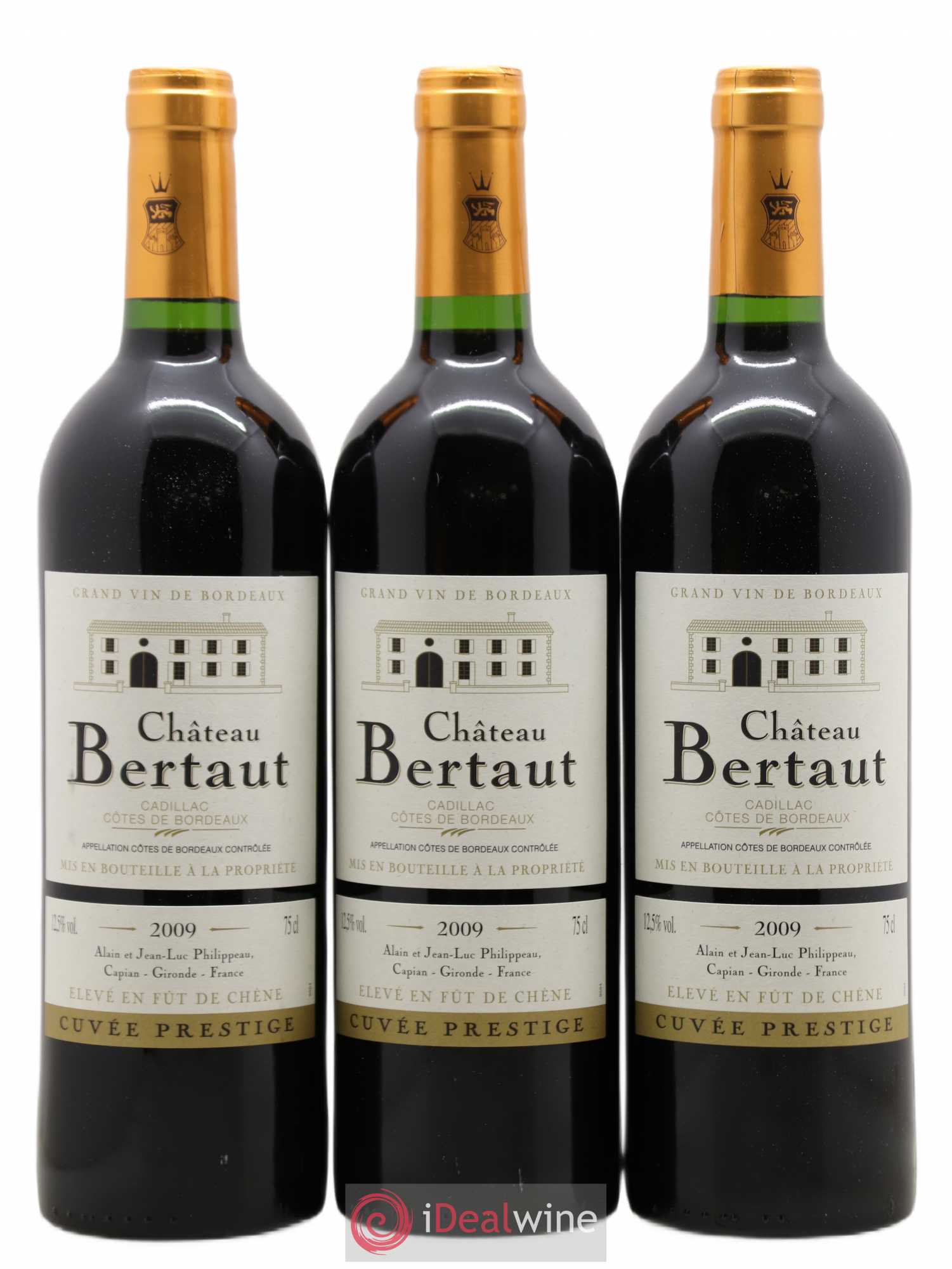 Castillon-Côtes-de-Bordeaux (Côtes-de-Castillon) Cadillac Château Bertaut cuvée Prestige (sans prix de réserve) 2009 - Posten von 12 Flaschen - 4