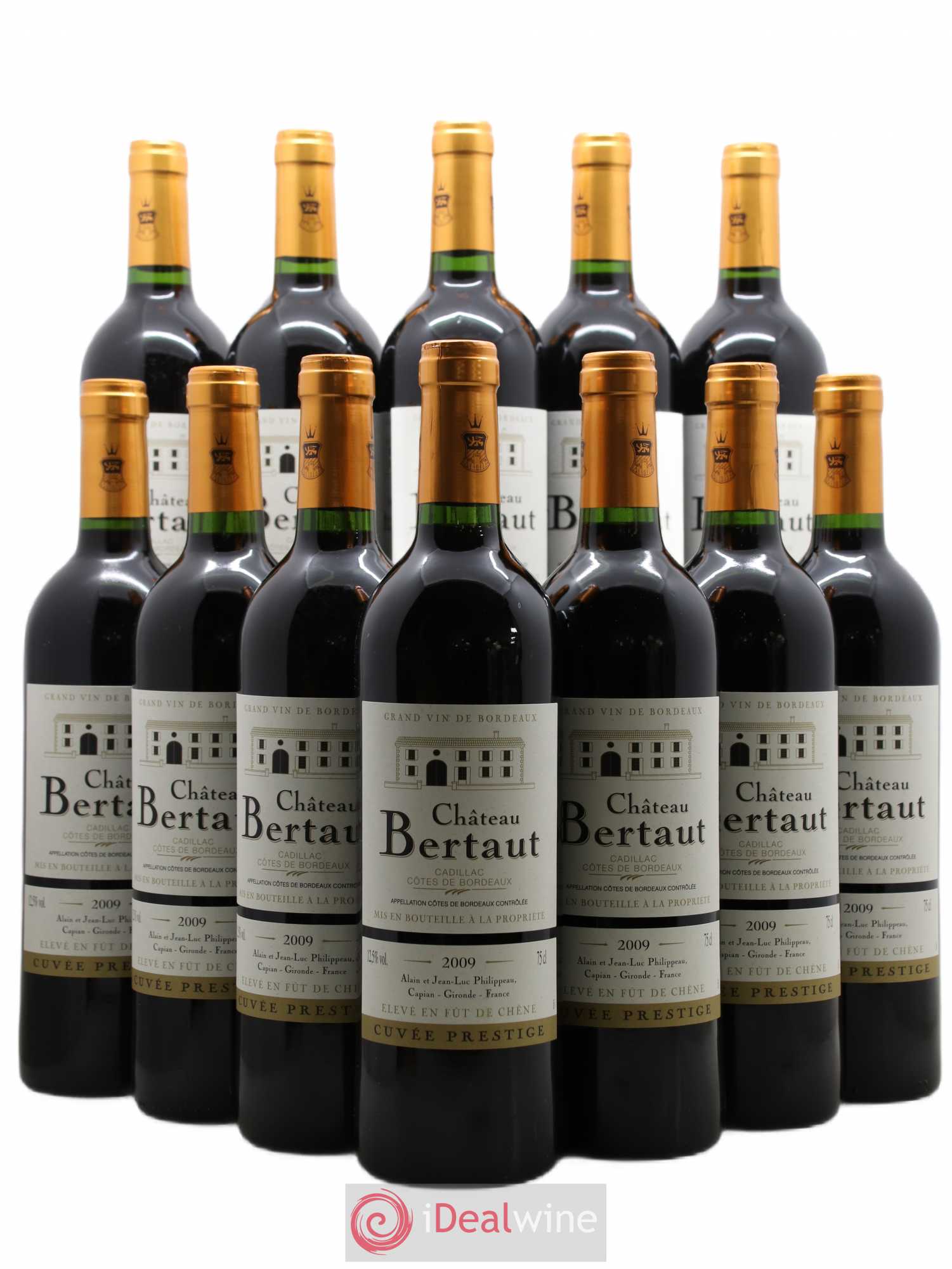 Castillon-Côtes-de-Bordeaux (Côtes-de-Castillon) Cadillac Château Bertaut cuvée Prestige (sans prix de réserve) 2009 - Posten von 12 Flaschen - 0