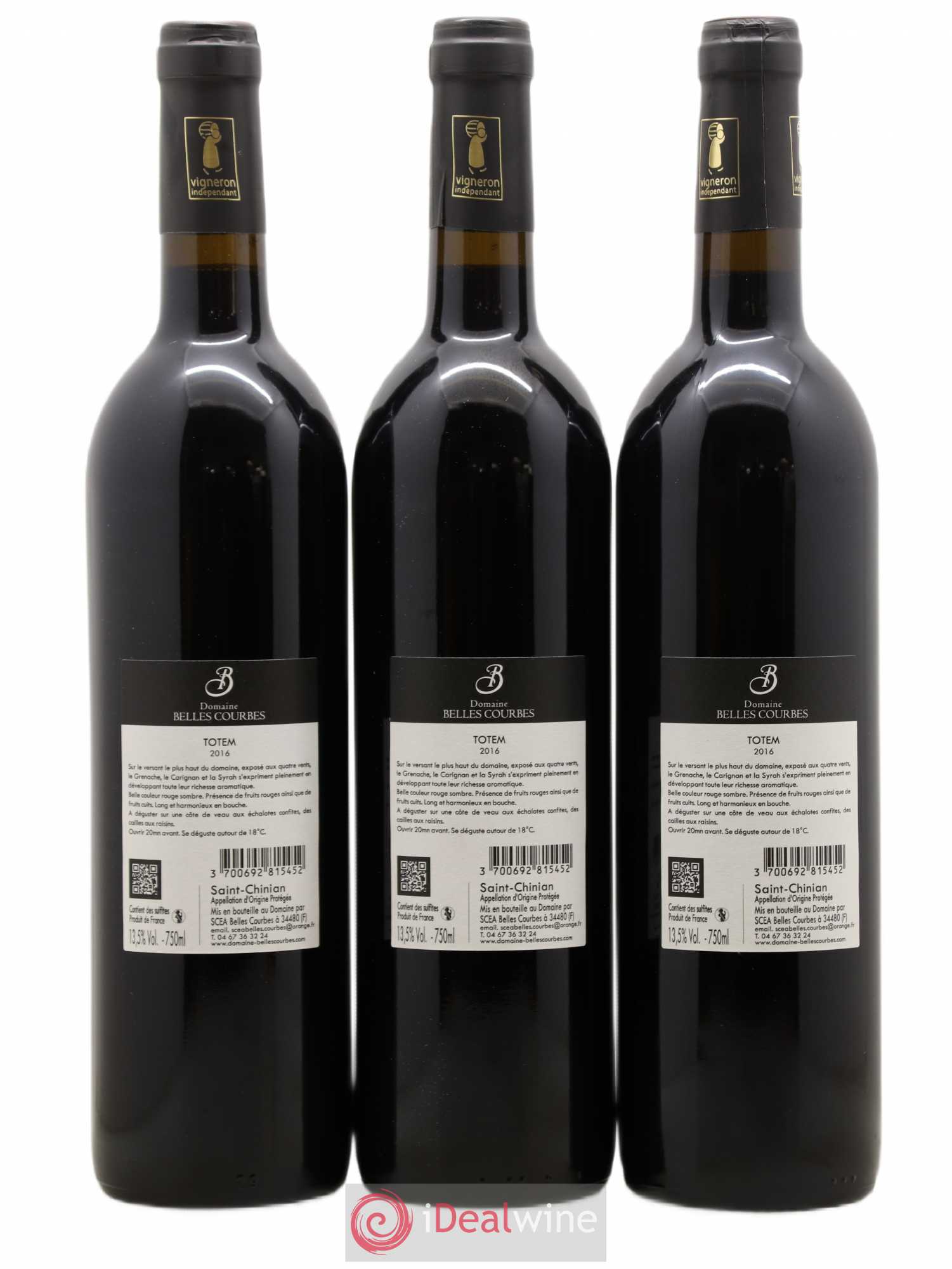 Saint-Chinian Cuvee Totem Domaine Belles Courbes (sans prix de réserve) 2016 - Posten von 6 Flaschen - 2