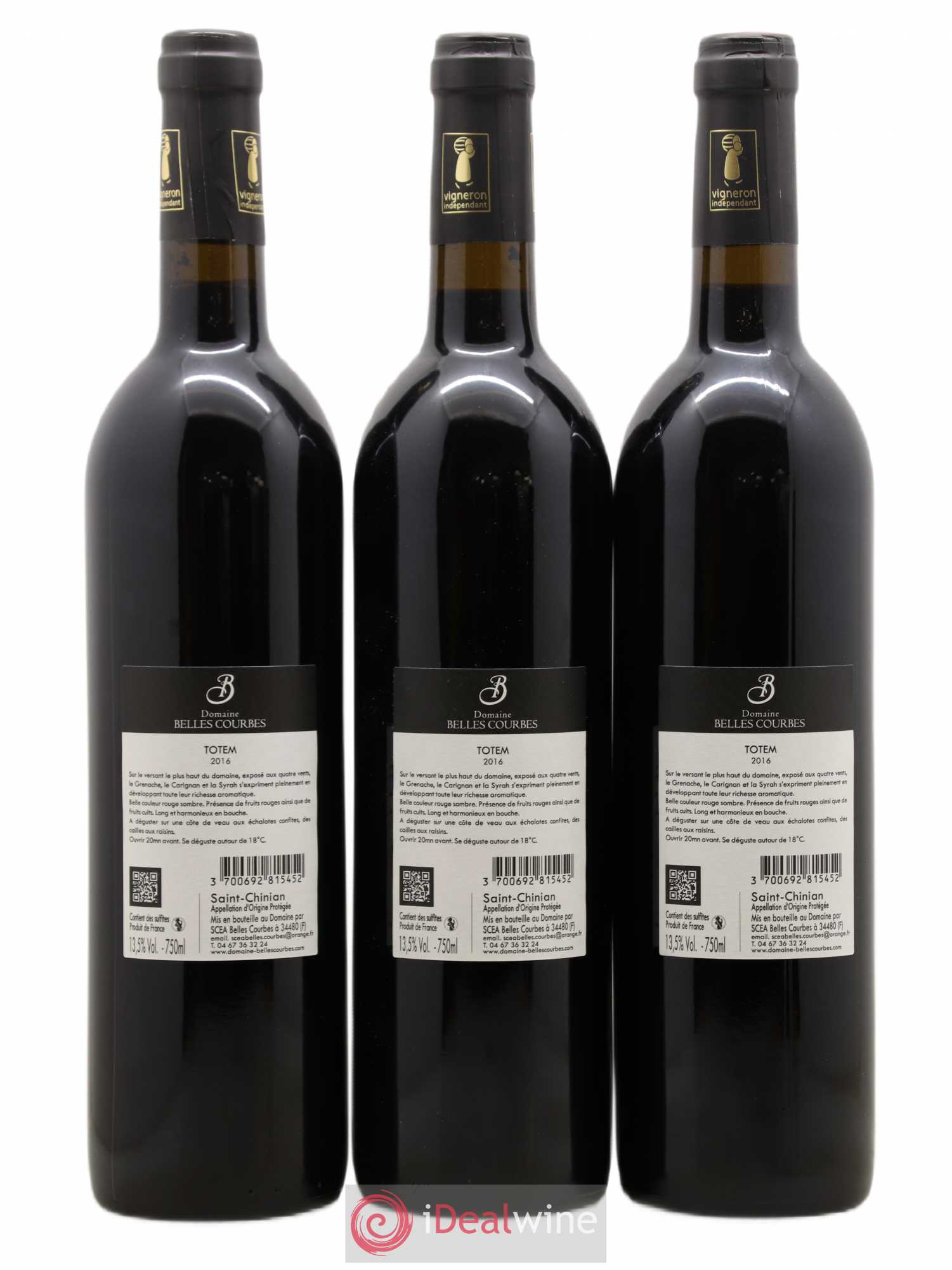 Saint-Chinian Cuvee Totem Domaine Belles Courbes (sans prix de réserve) 2016 - Posten von 6 Flaschen - 4