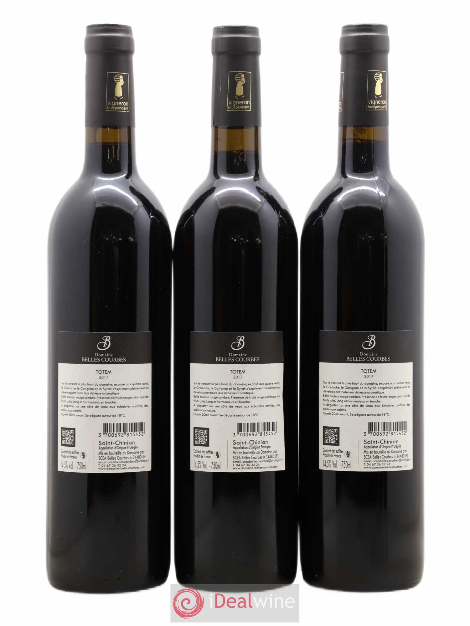 Saint-Chinian Cuvee Totem Domaine Belles Courbes (sans prix de réserve) 2017 - Posten von 6 Flaschen - 4