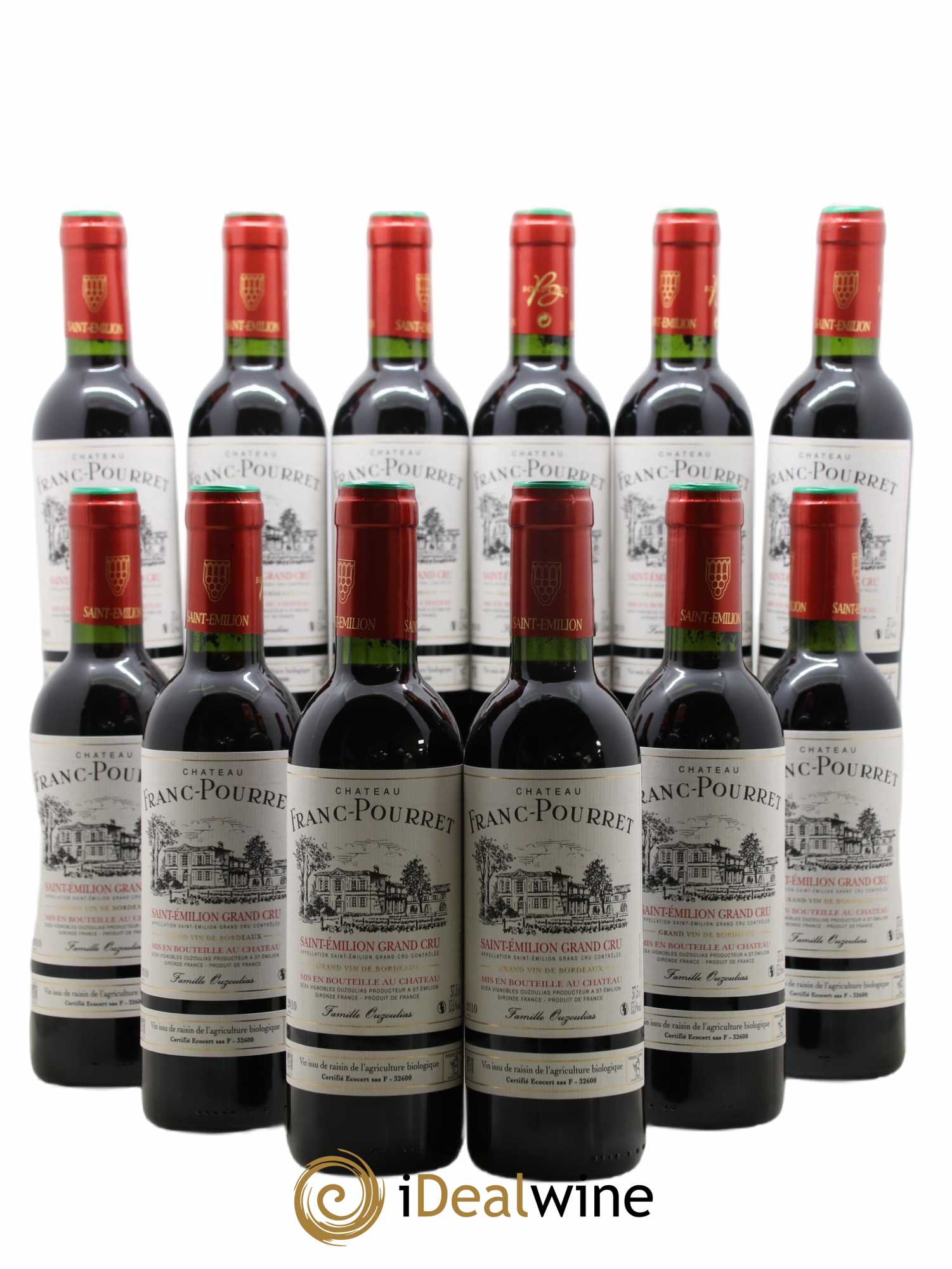 Saint-Émilion Grand Cru Chateau Franc Pourret (sans prix de réserve) 2010 - Posten von 12 Demi-Flaschen - 0