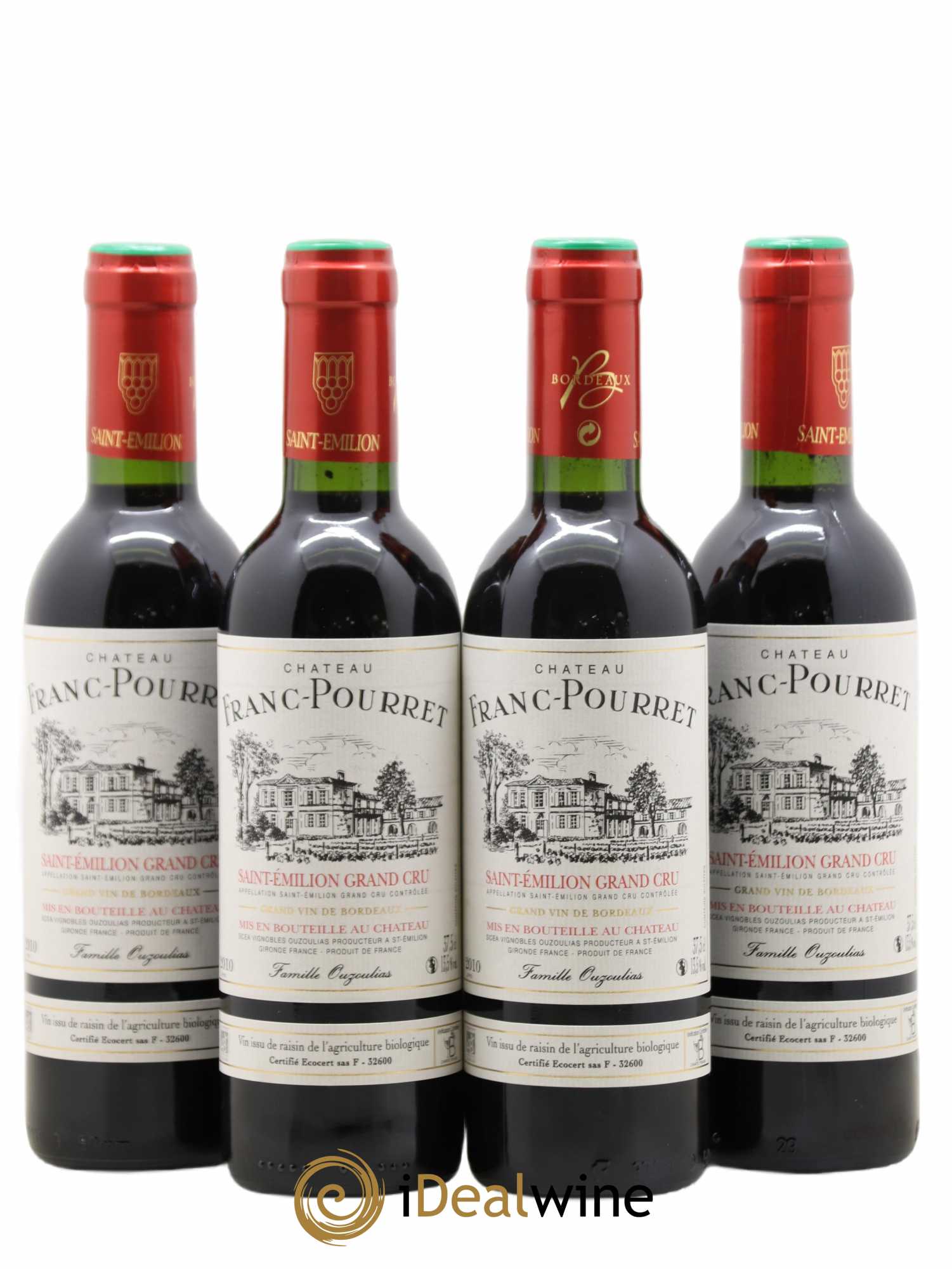 Saint-Émilion Grand Cru Chateau Franc Pourret (sans prix de réserve) 2010 - Posten von 4 Demi-Flaschen - 0