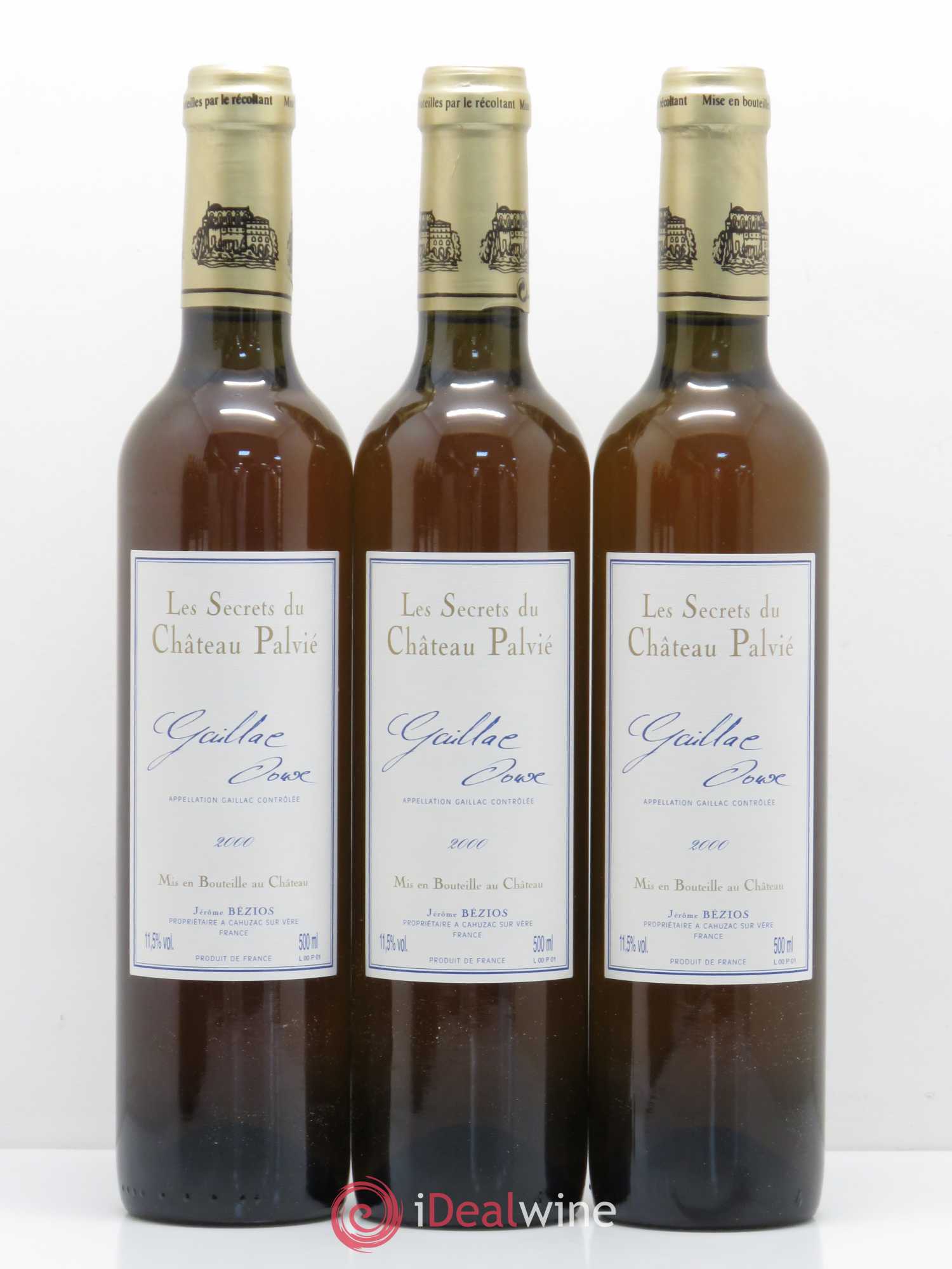 Sud-Ouest Gaillac doux Les Secrets du Château Palvié 2000 - Posten von 6 Flaschen - 2