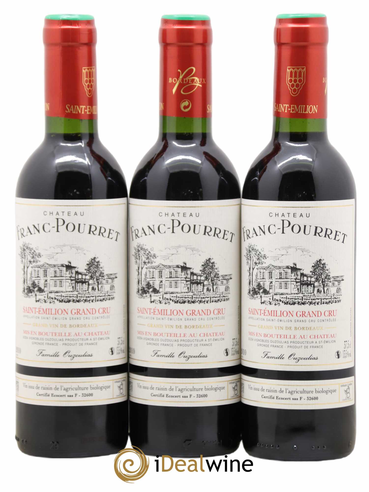Saint-Émilion Grand Cru Chateau Franc Pourret (sans prix de réserve) 2010 - Posten von 3 Demi-Flaschen - 0