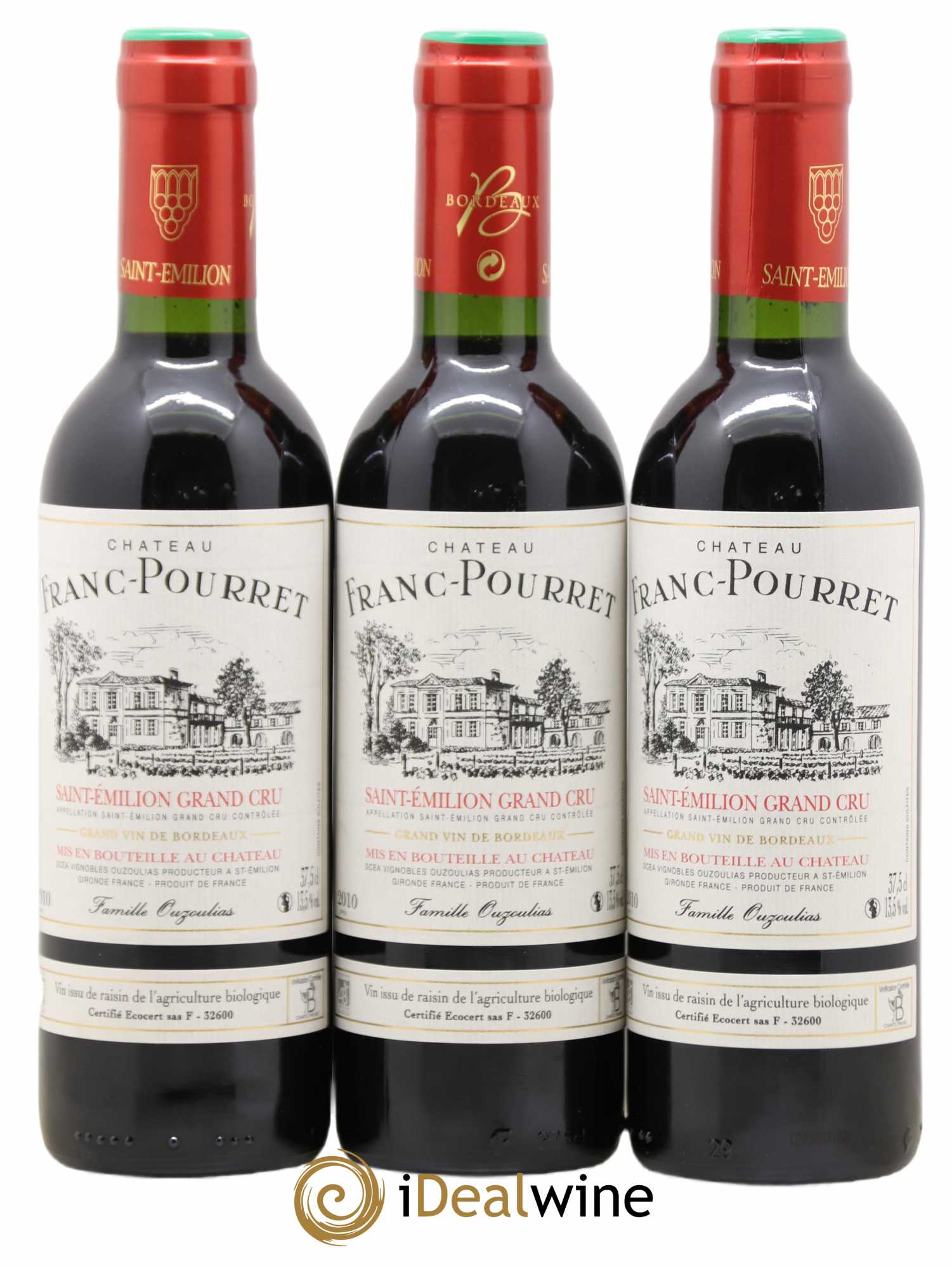 Saint-Émilion Grand Cru Chateau Franc Pourret (sans prix de réserve) 2010 - Posten von 3 Demi-Flaschen - 0