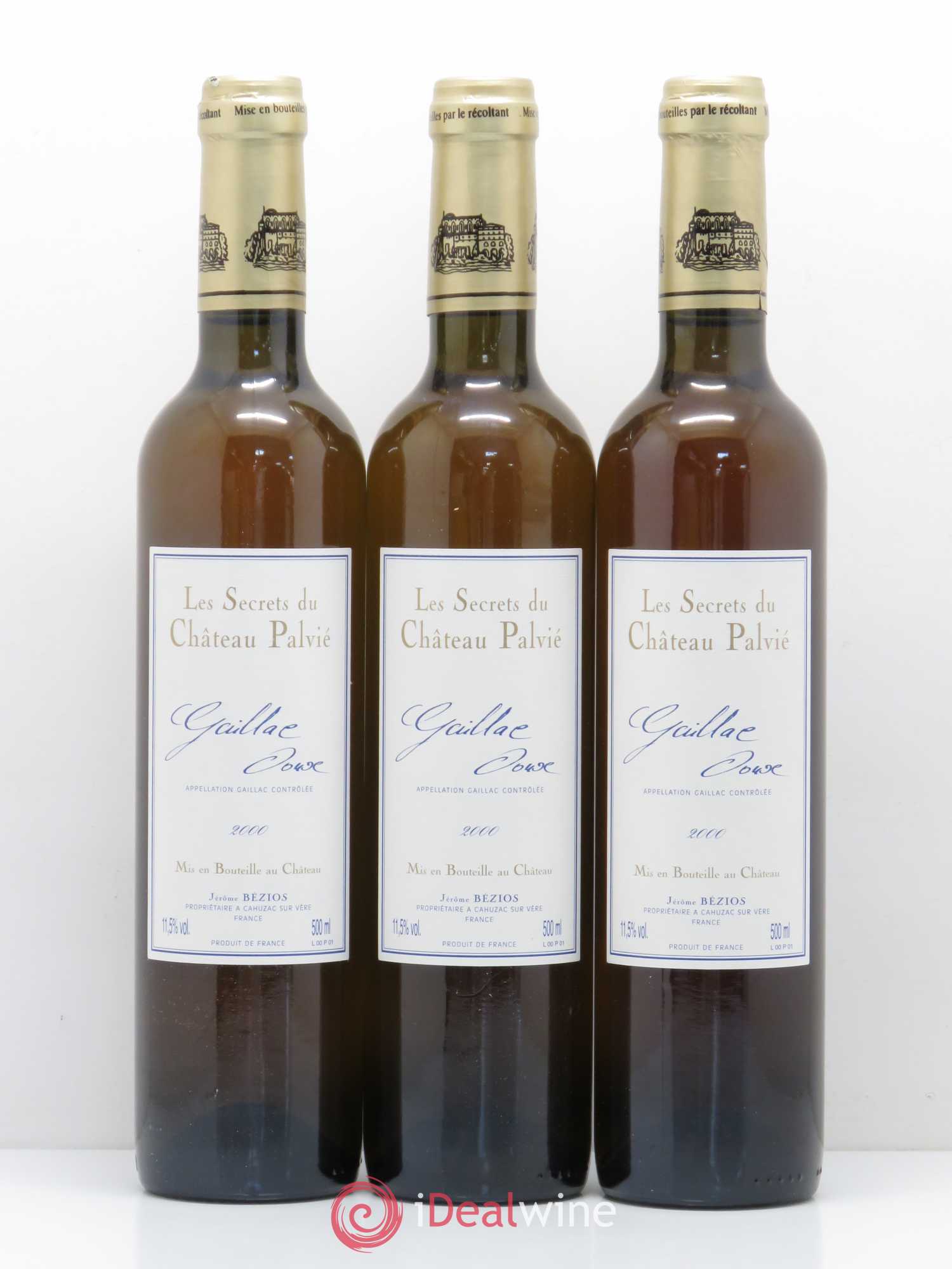 Sud-Ouest Gaillac doux Les Secrets du Château Palvié 2000 - Posten von 3 Flaschen - 0