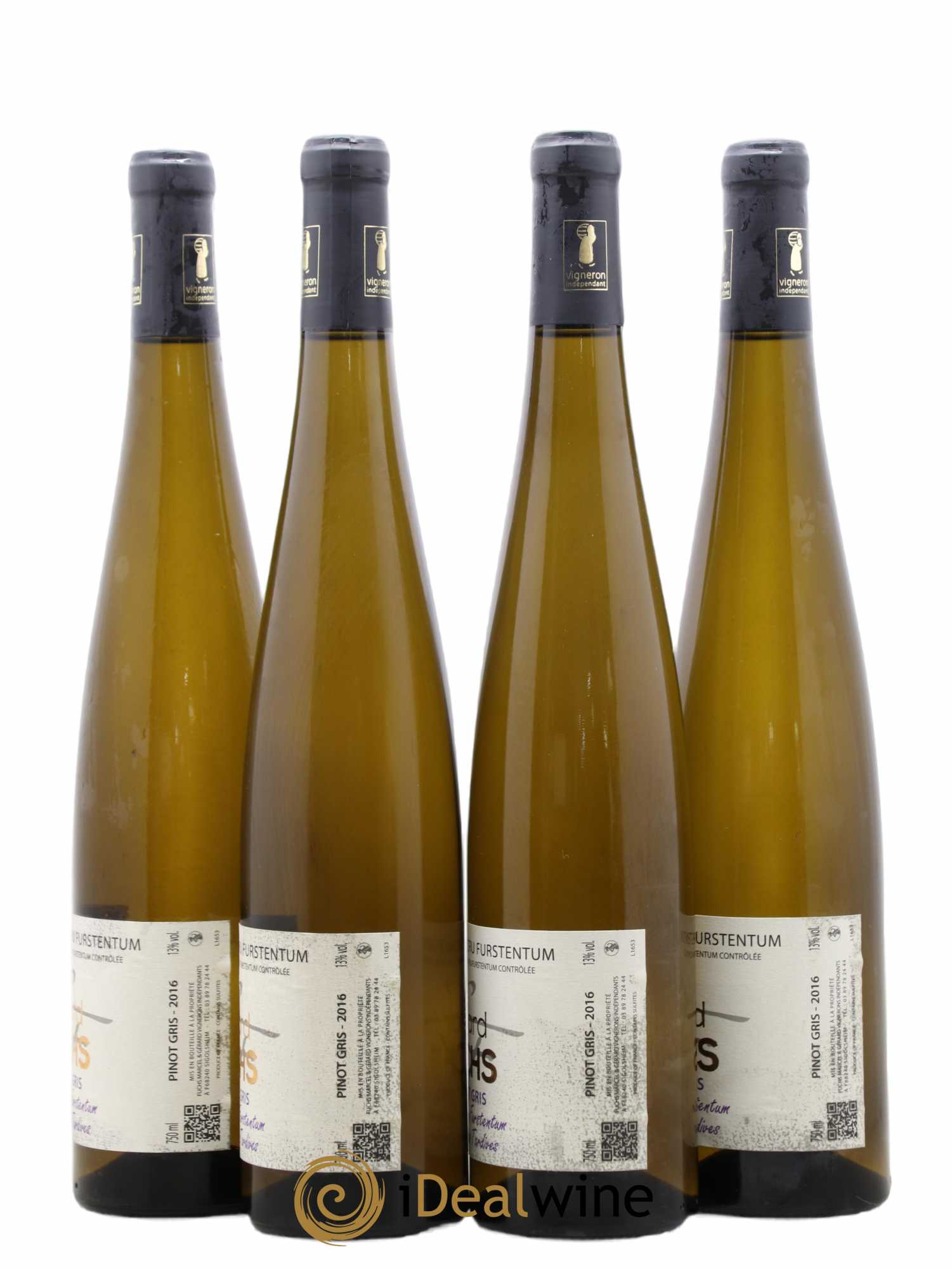 Pinot Gris (Tokay) Vendanges Tardives Furstentum Domaine Fuchs (sans prix de réserve) 2016 - Lotto di 4 bottiglie - 1