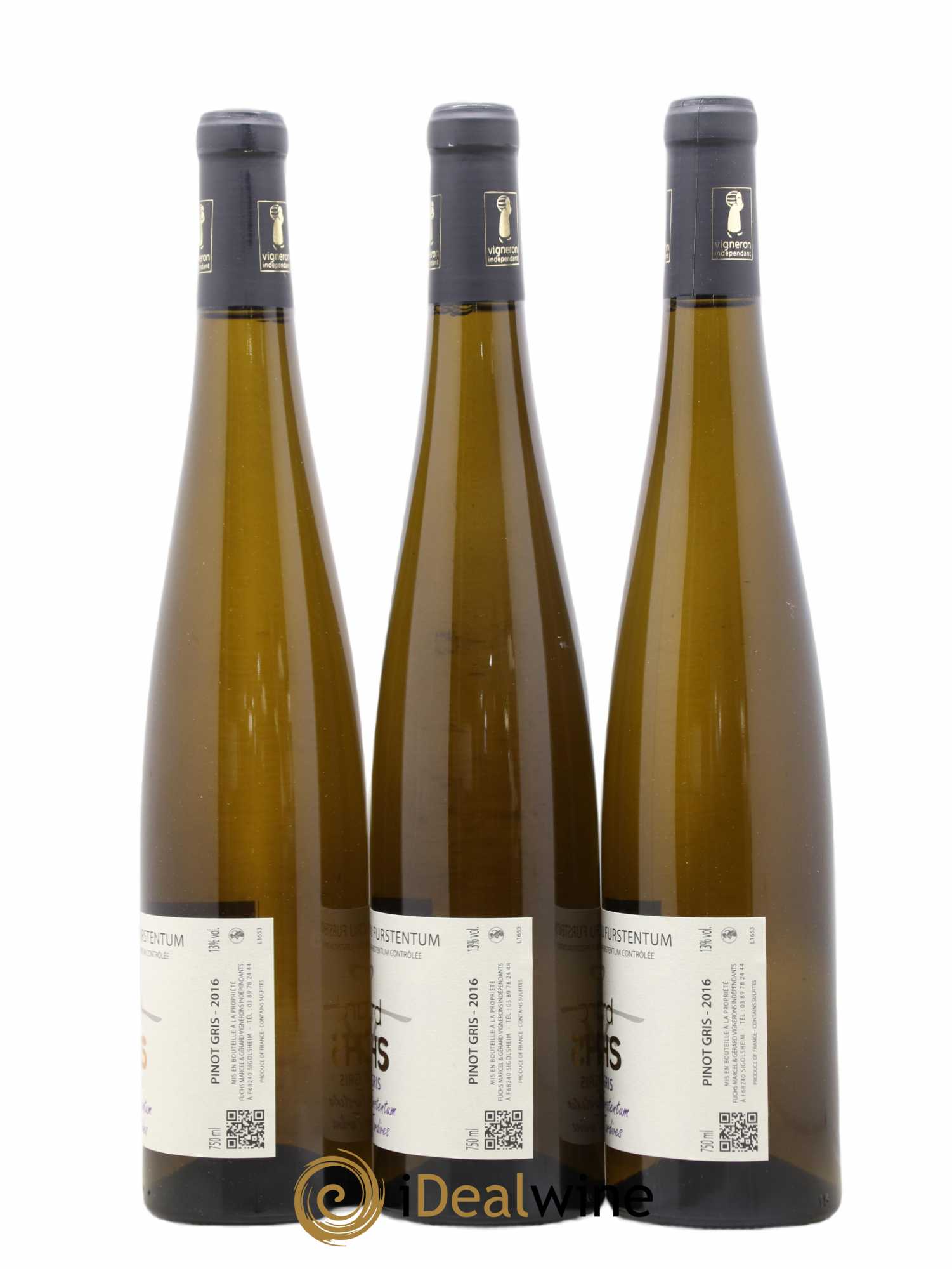 Pinot Gris (Tokay) Vendanges Tardives Furstentum Domaine Fuchs 2016 - Posten von 3 Flaschen - 1