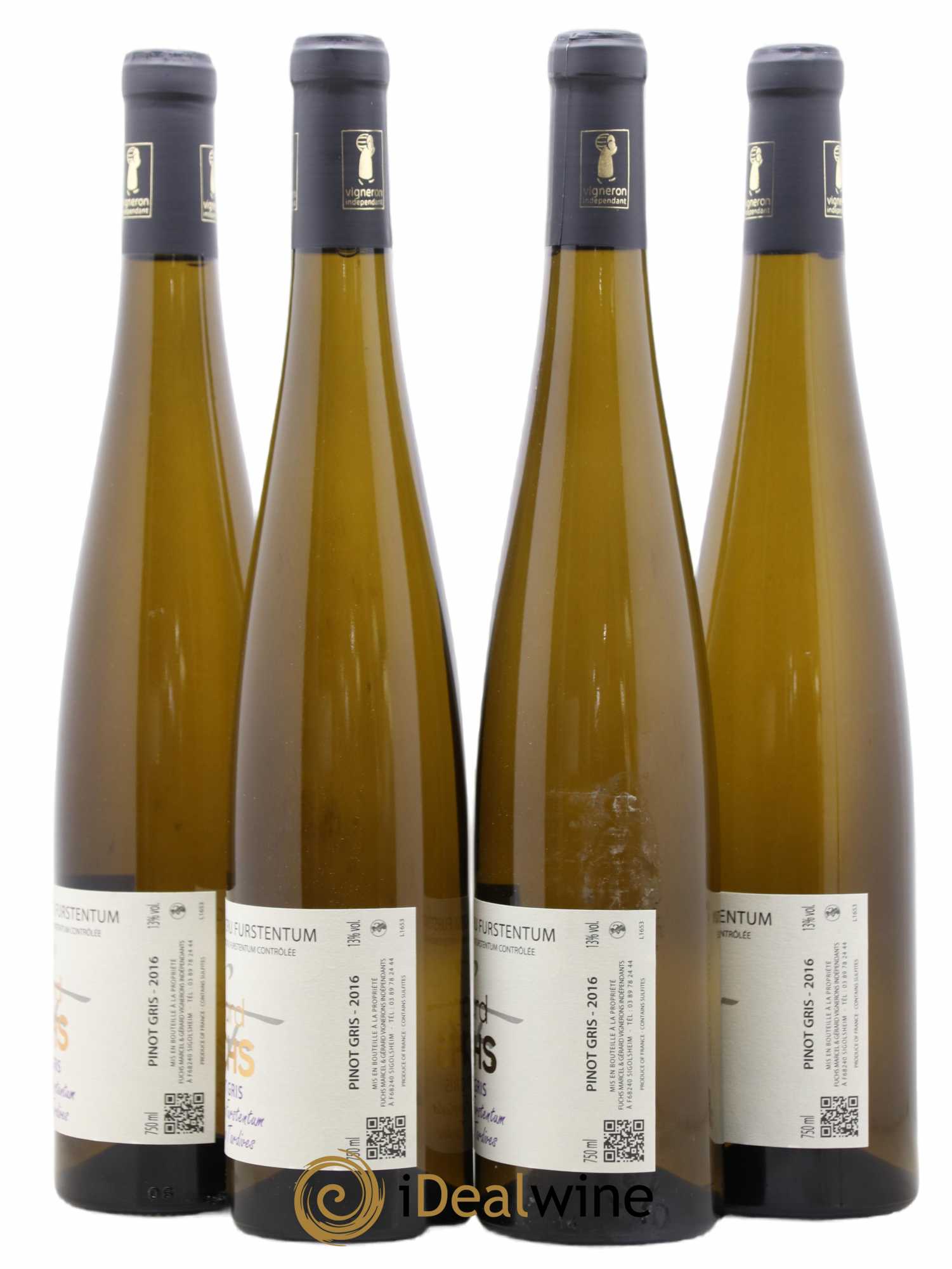 Pinot Gris (Tokay) Vendanges Tardives Furstentum Domaine Fuchs 2016 - Lotto di 4 bottiglie - 1