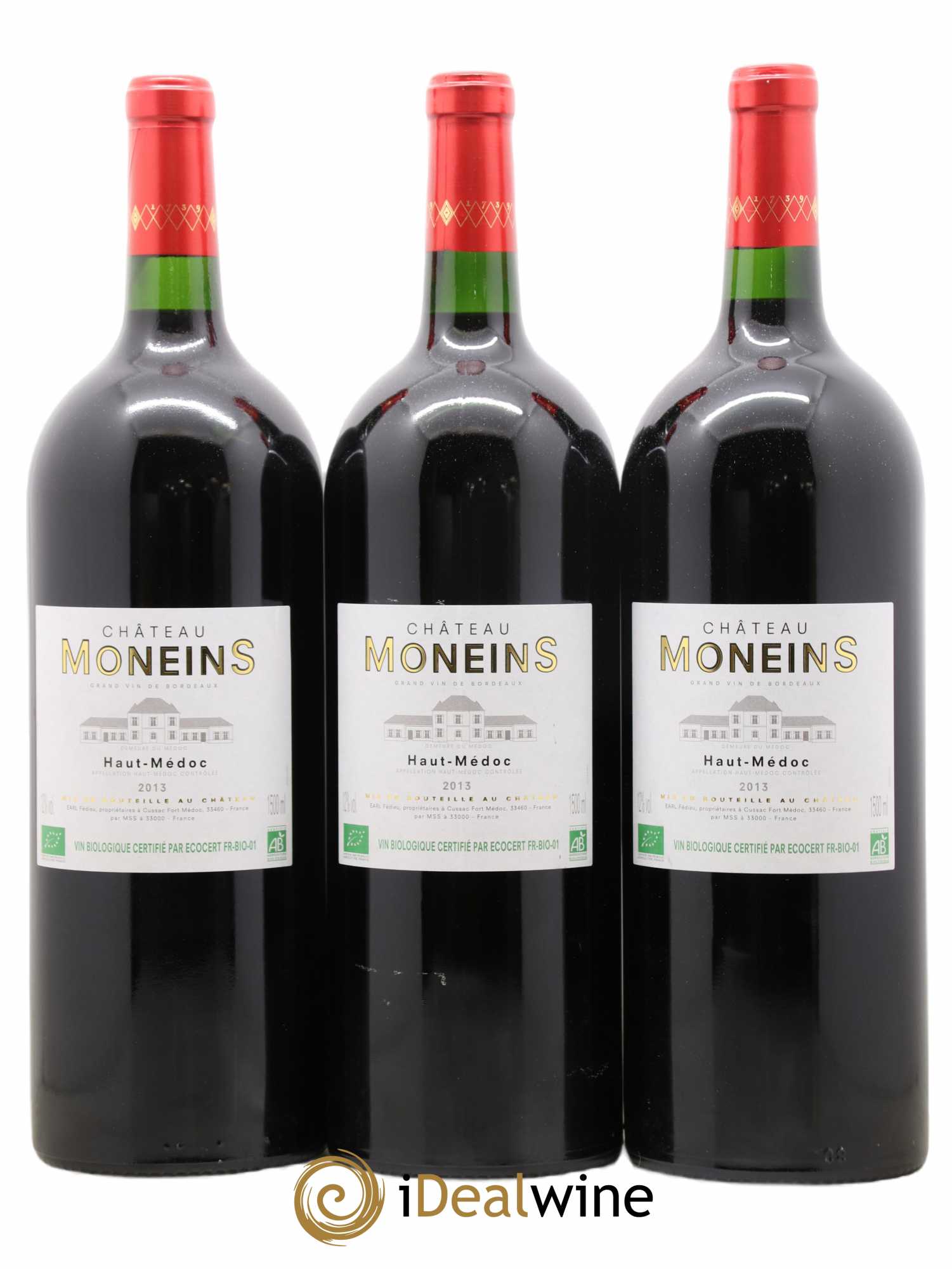 Haut Médoc Château Moneins (sans prix de réserve) 2013 - Posten von 3 Magnum - 0
