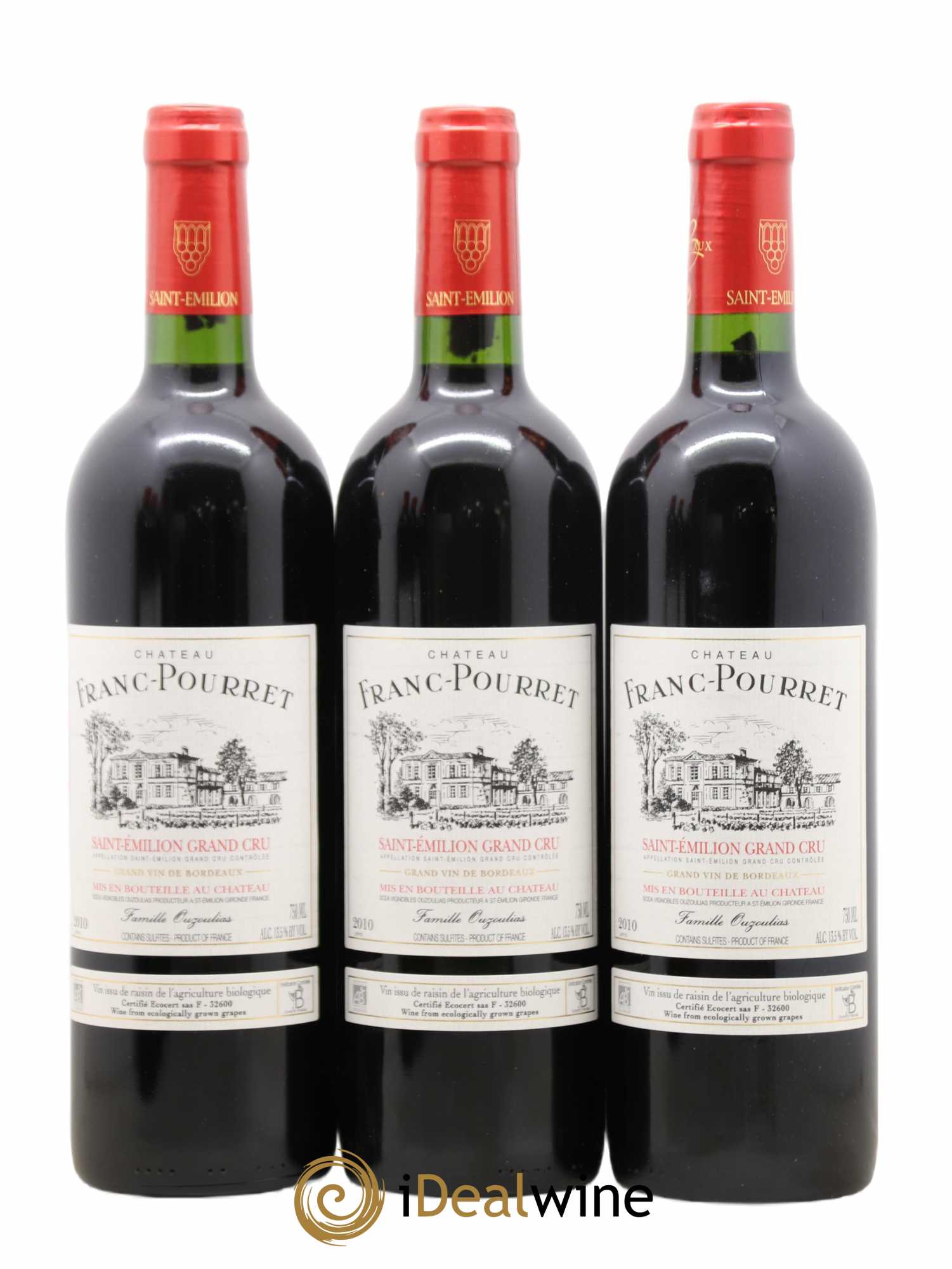 Saint-Émilion Grand Cru Chateau Franc Pourret 2010 - Lot de 6 bouteilles - 1