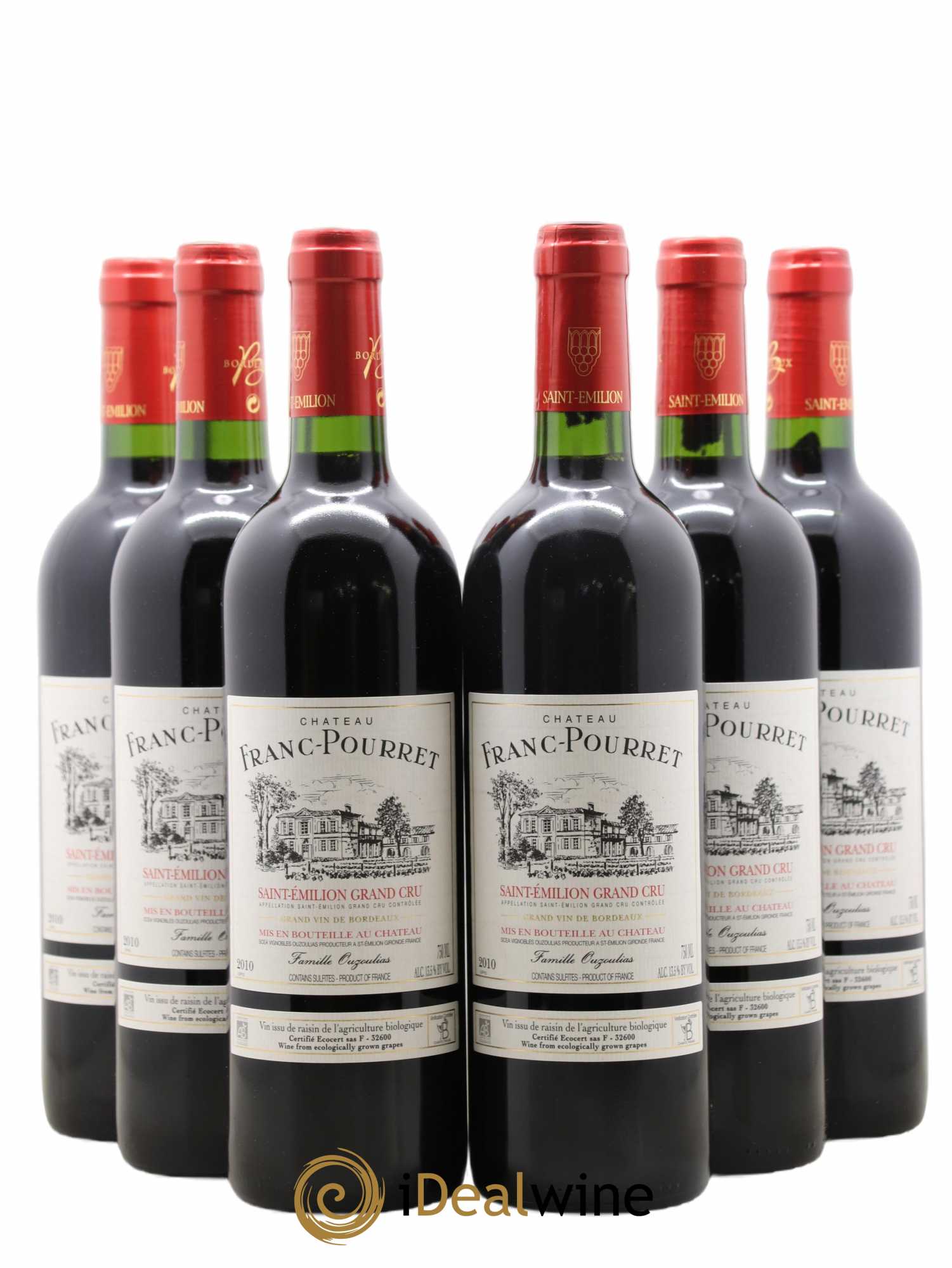Saint-Émilion Grand Cru Chateau Franc Pourret 2010 - Lot de 6 bouteilles - 0