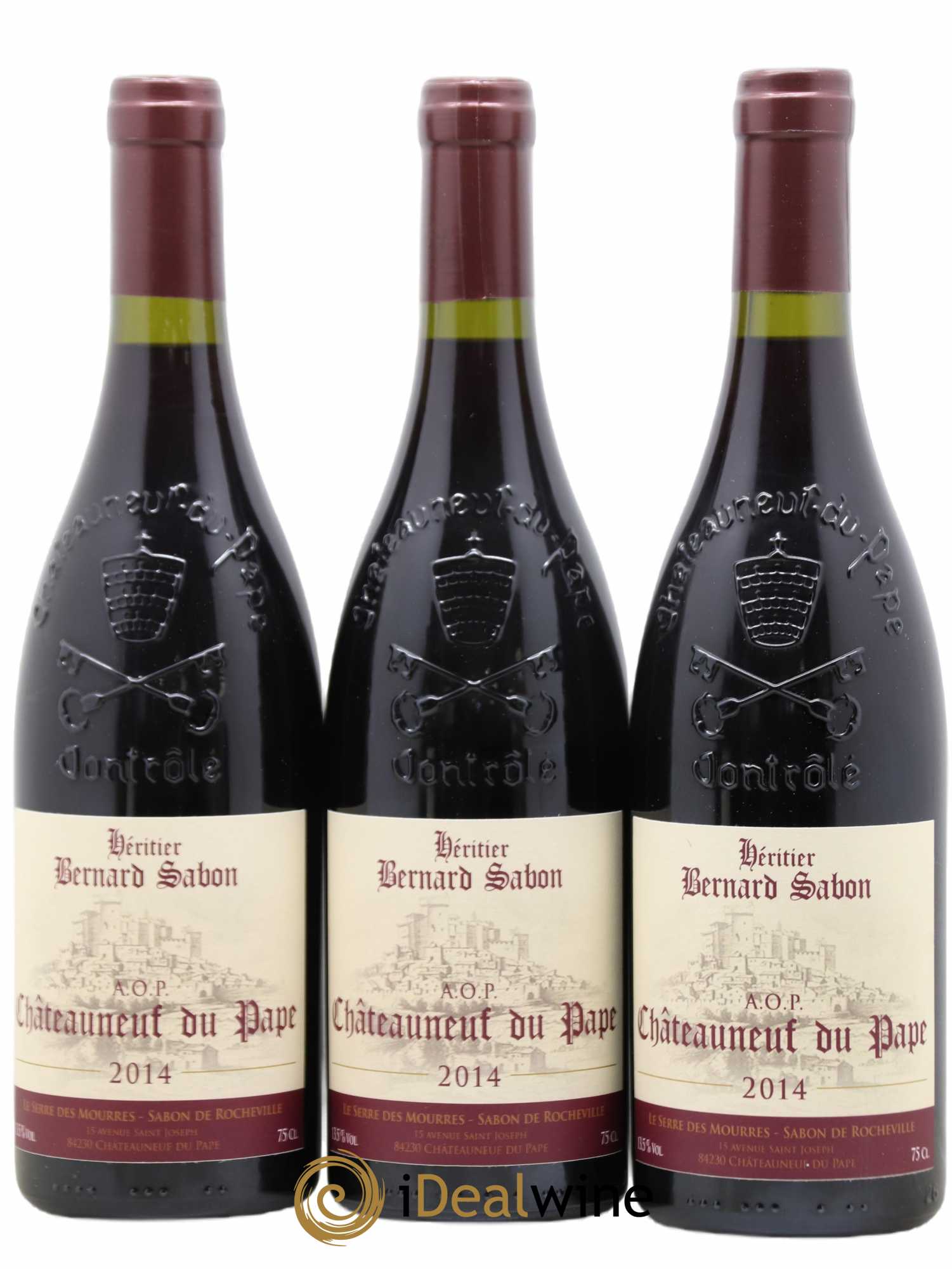Châteauneuf-du-Pape Bernard Sabon Heritiers 2014 - Lot de 6 bouteilles - 1