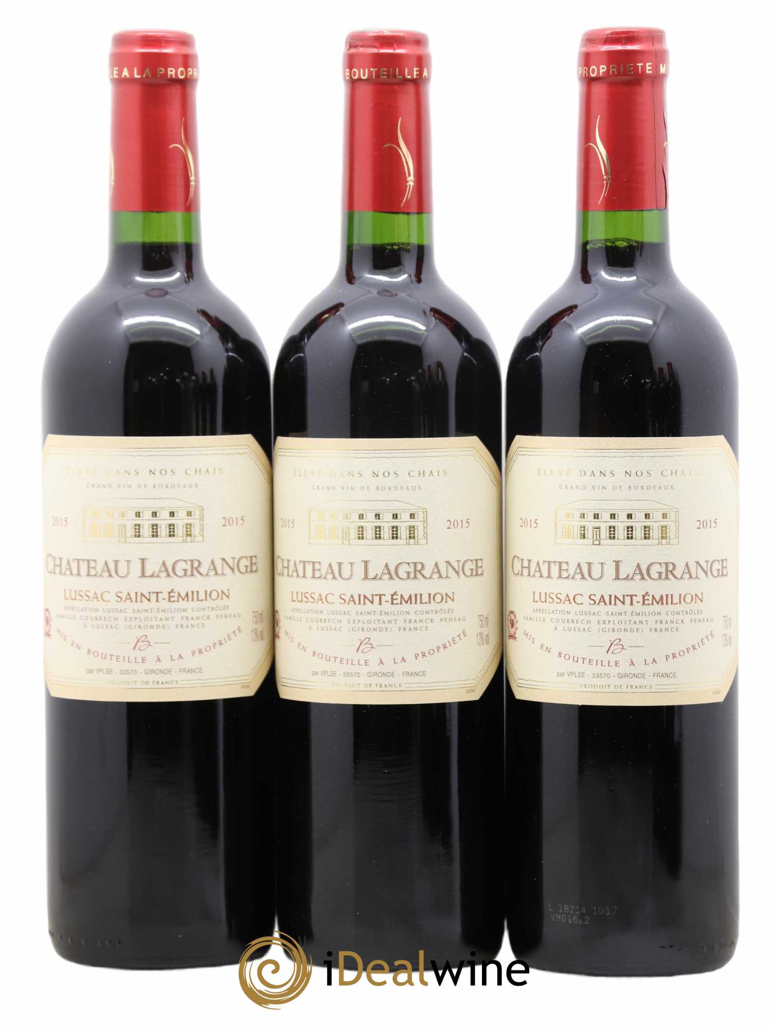 Lussac Saint-Émilion Chateau Lagrange 2015 - Lot de 3 bouteilles - 0