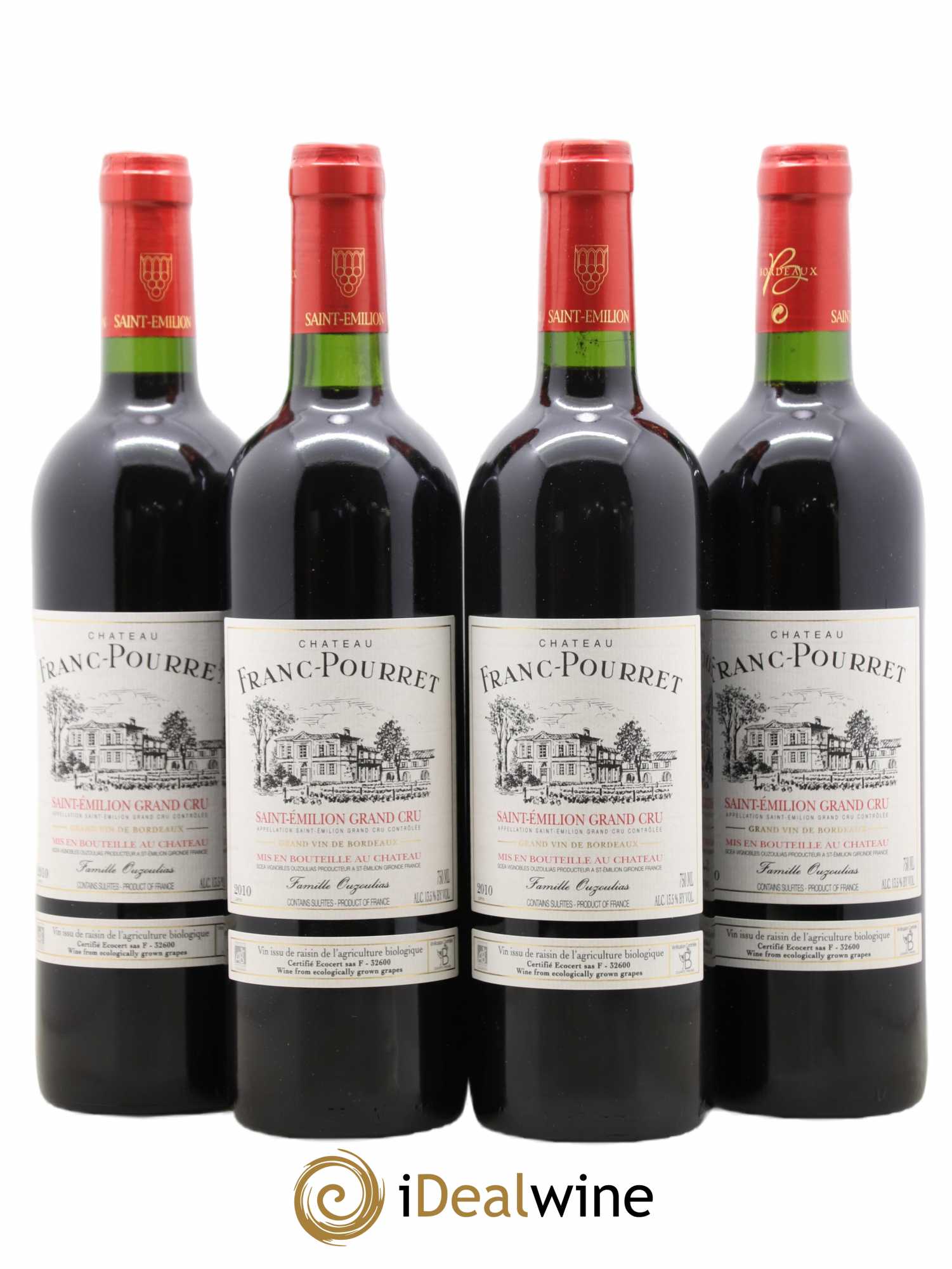 Saint-Émilion Grand Cru Chateau Franc Pourret 2010 - Posten von 4 Flaschen - 0