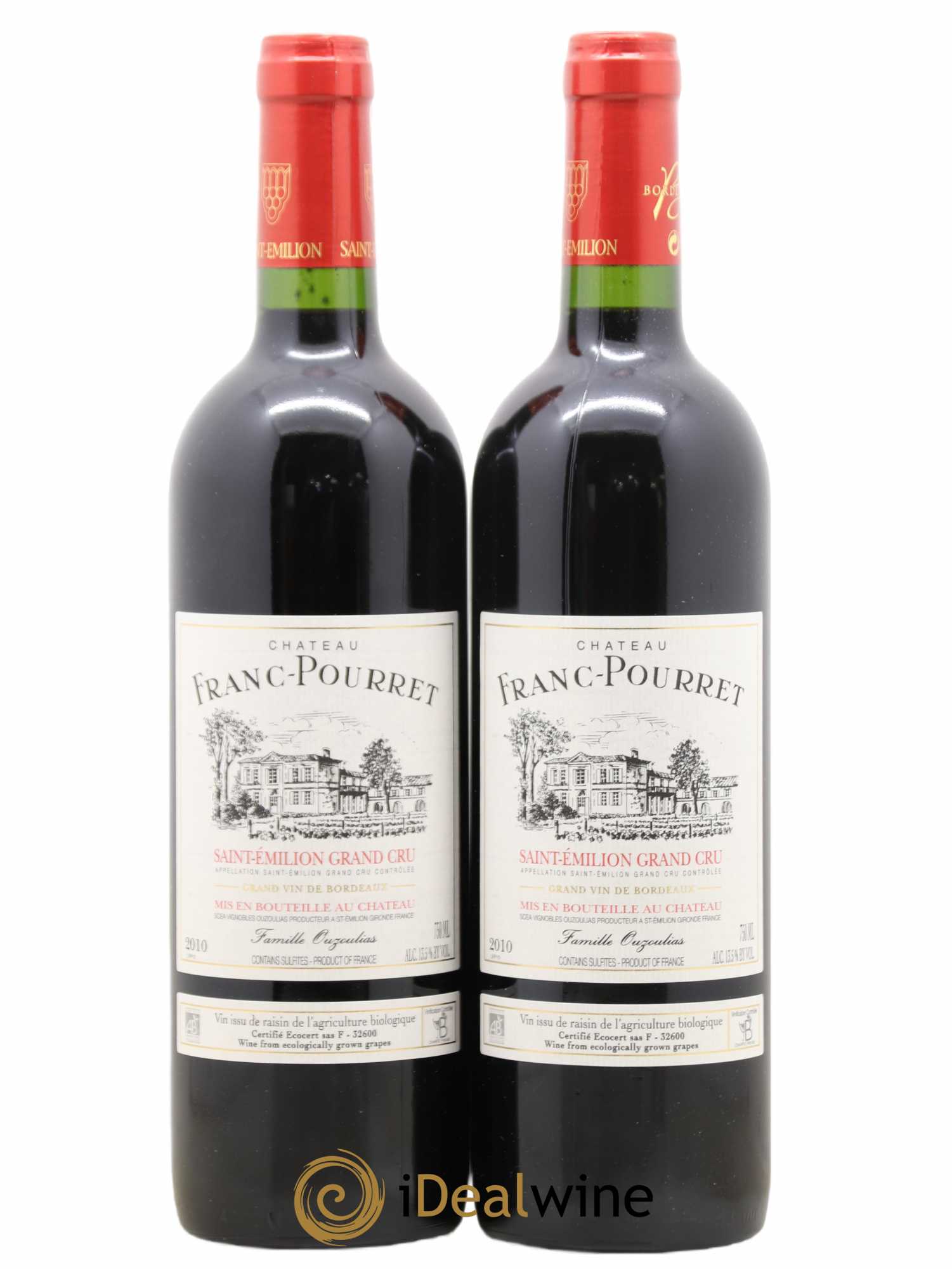 Saint-Émilion Grand Cru Chateau Franc Pourret 2010 - Lot de 2 bouteilles - 0