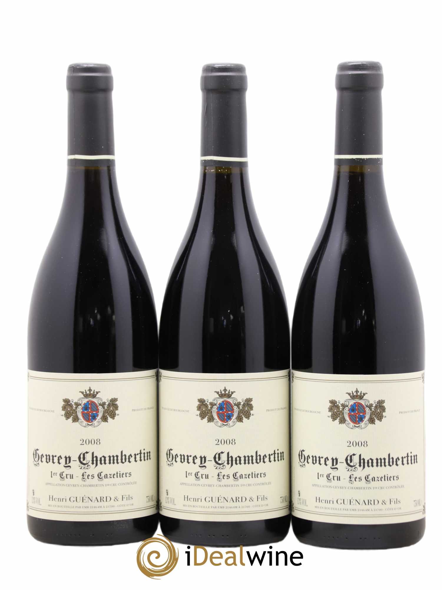Gevrey-Chambertin 1er Cru Les Cazetiers Henri Guenar 2008 - Posten von 3 Flaschen - 0