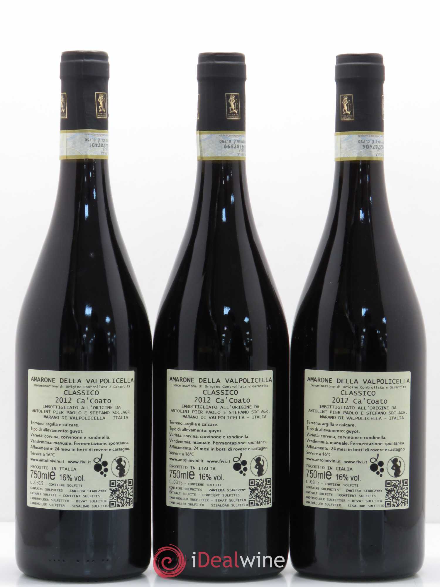 Amarone della Valpolicella DOC Classico Antolini Ca Coato 2012 - Lot de 12 bouteilles - 8