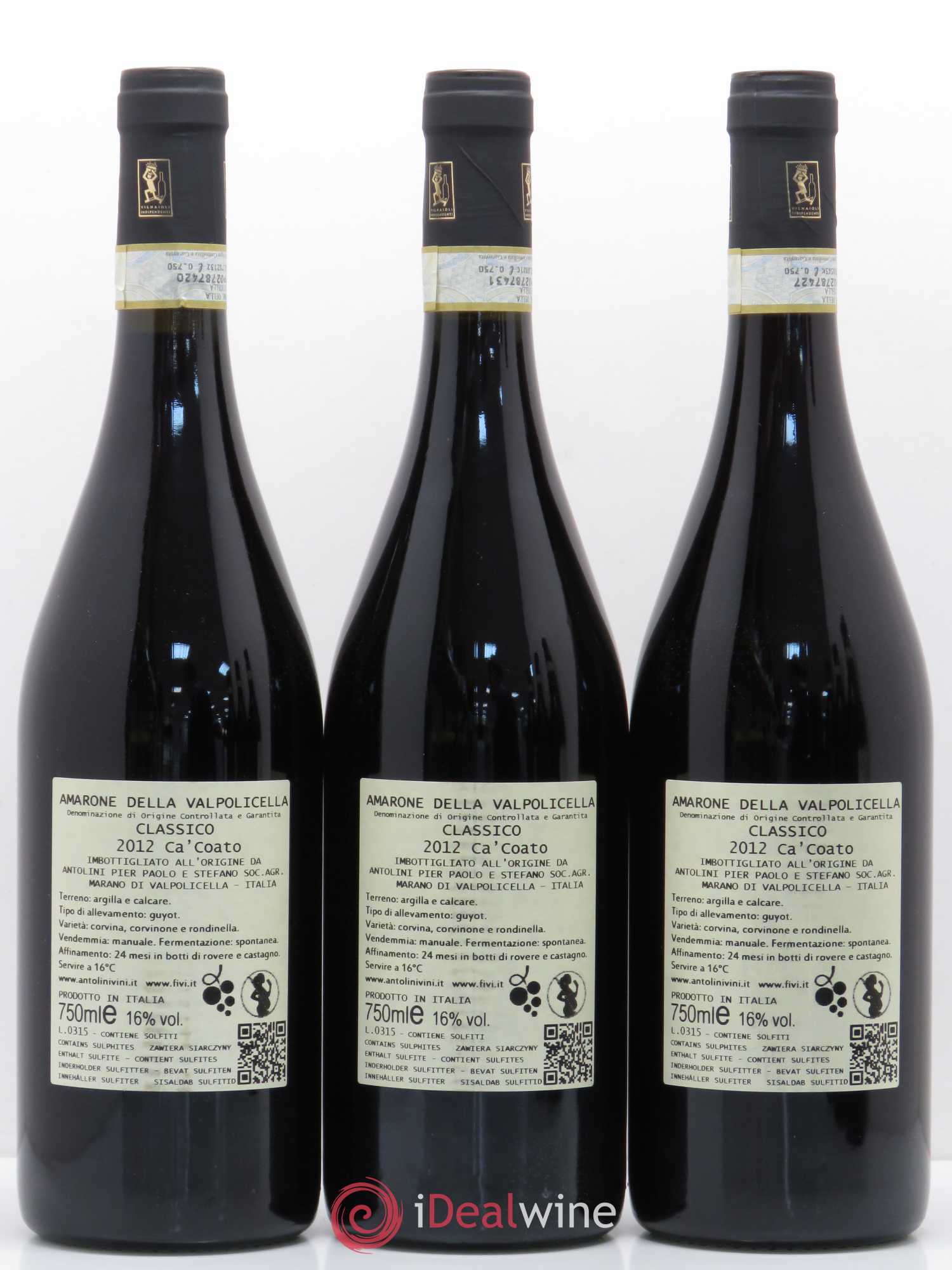 Amarone della Valpolicella DOC Classico Antolini Ca Coato 2012 - Posten von 6 Flaschen - 2