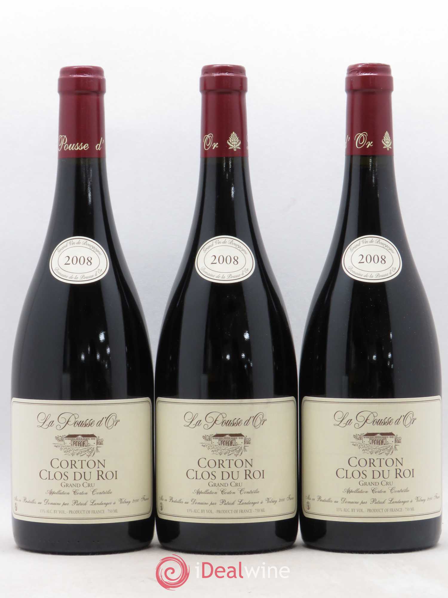 Corton Grand Cru Clos du Roi La Pousse d'Or (Domaine de) 2008 - Lot de 3 bouteilles - 0