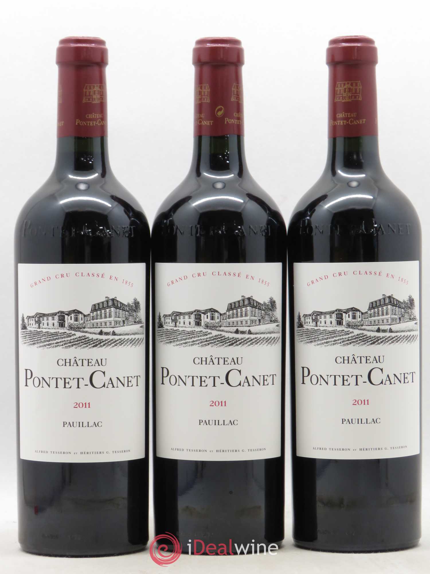 Château Pontet Canet 5ème Grand Cru Classé 2011 - Lot de 3 bouteilles - 0