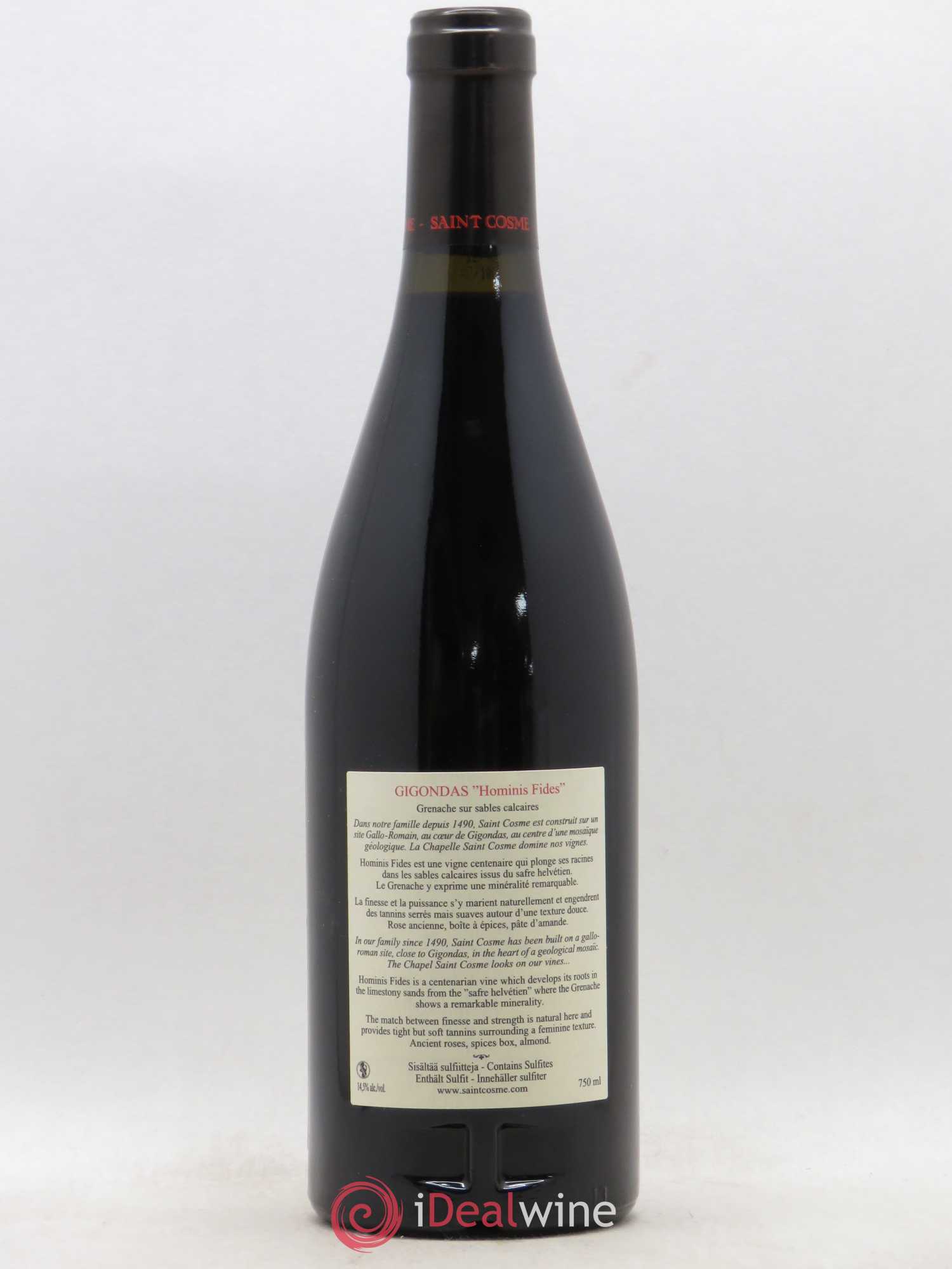 Gigondas Hominis Fides Saint Cosme 2010 - Lot de 1 bouteille - 1