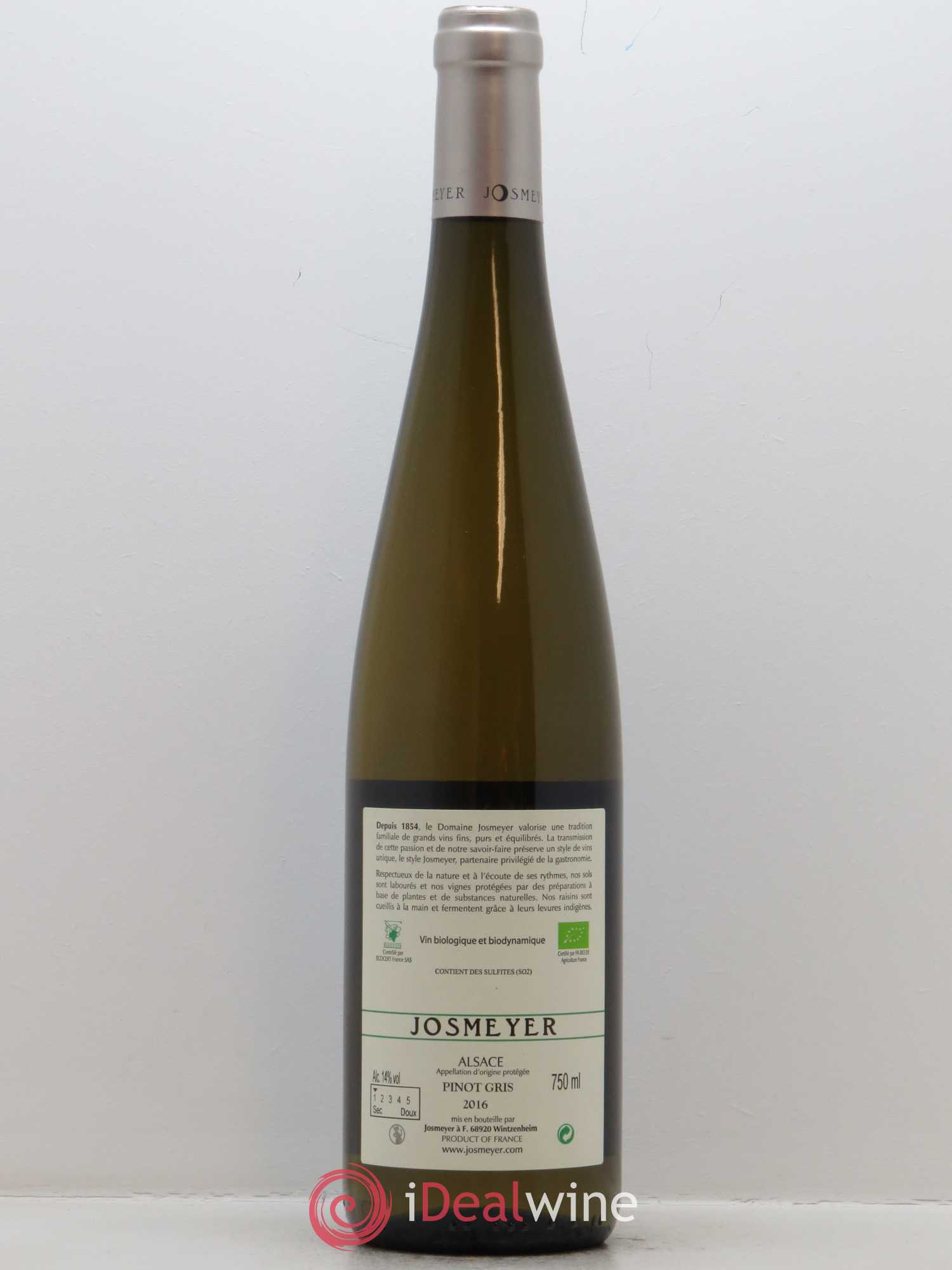 Alsace Pinot Gris Un certain Regard Josmeyer (Domaine) 2016 - Lot de 1 bouteille - 1