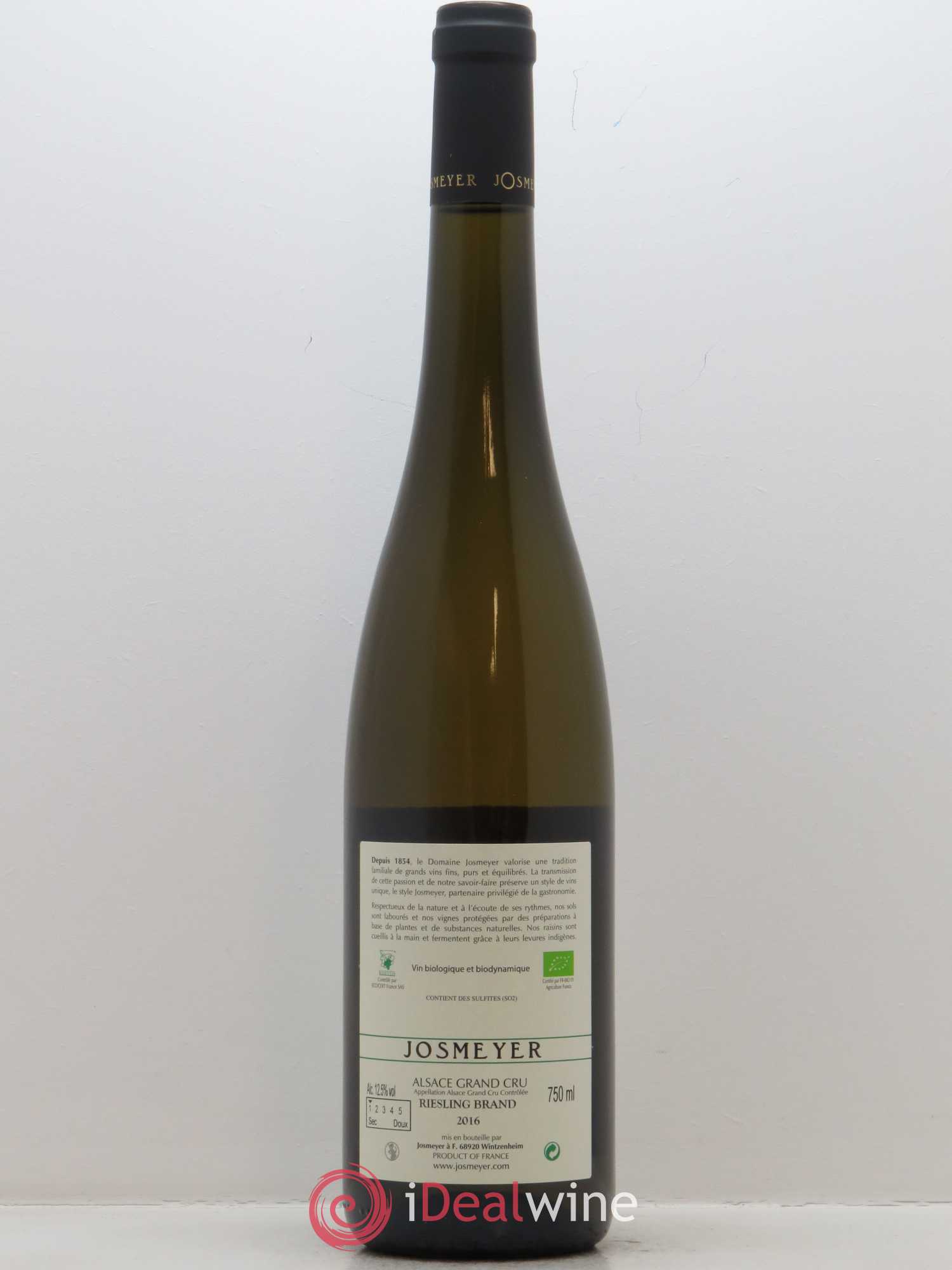 Alsace Riesling Grand Cru Brand Josmeyer (Domaine) 2016 - Lot de 1 bouteille - 1