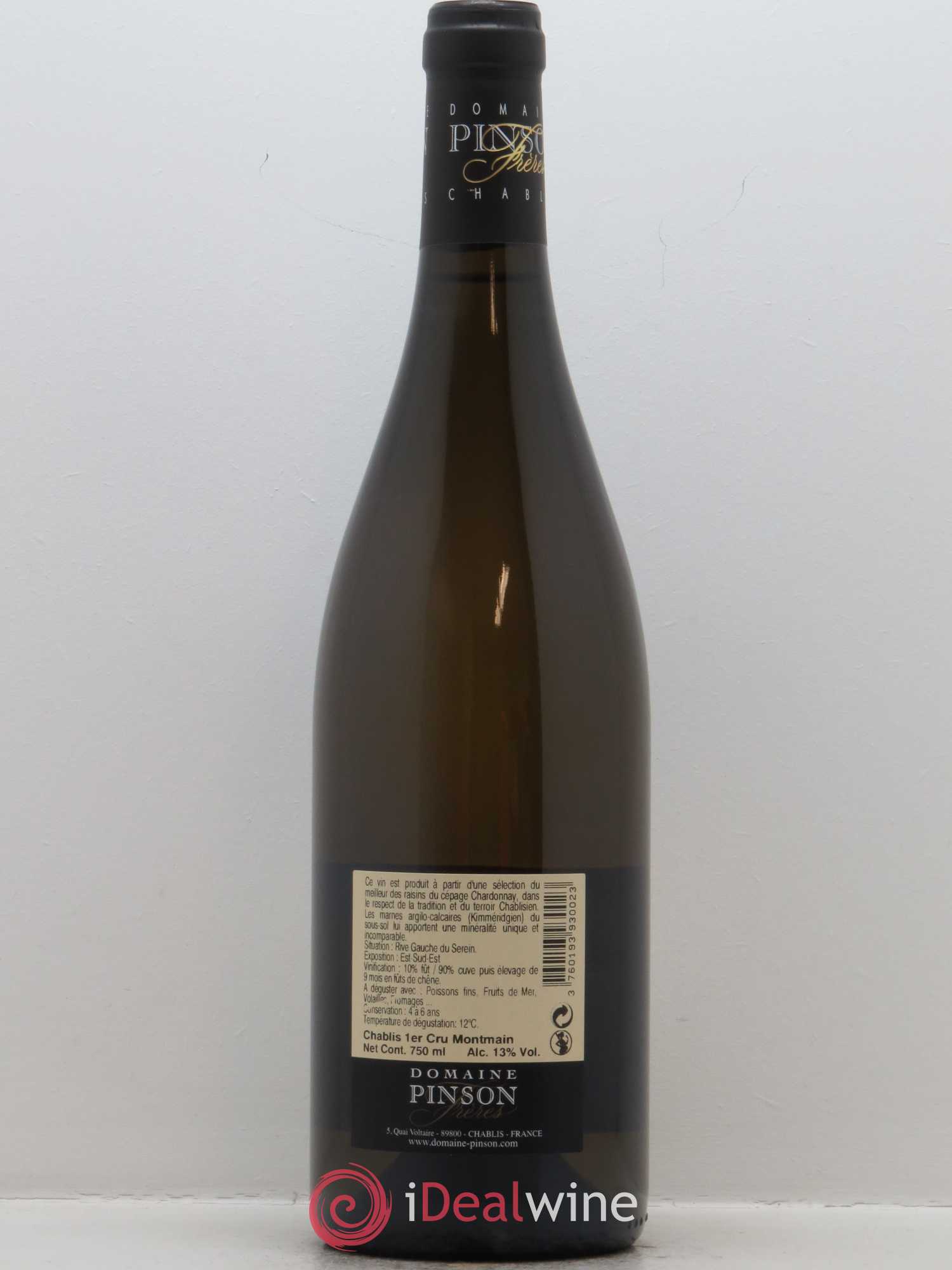 Chablis 1er Cru Montmain Pinson Frères (Domaine) 2017 - Lot de 1 bouteille - 1