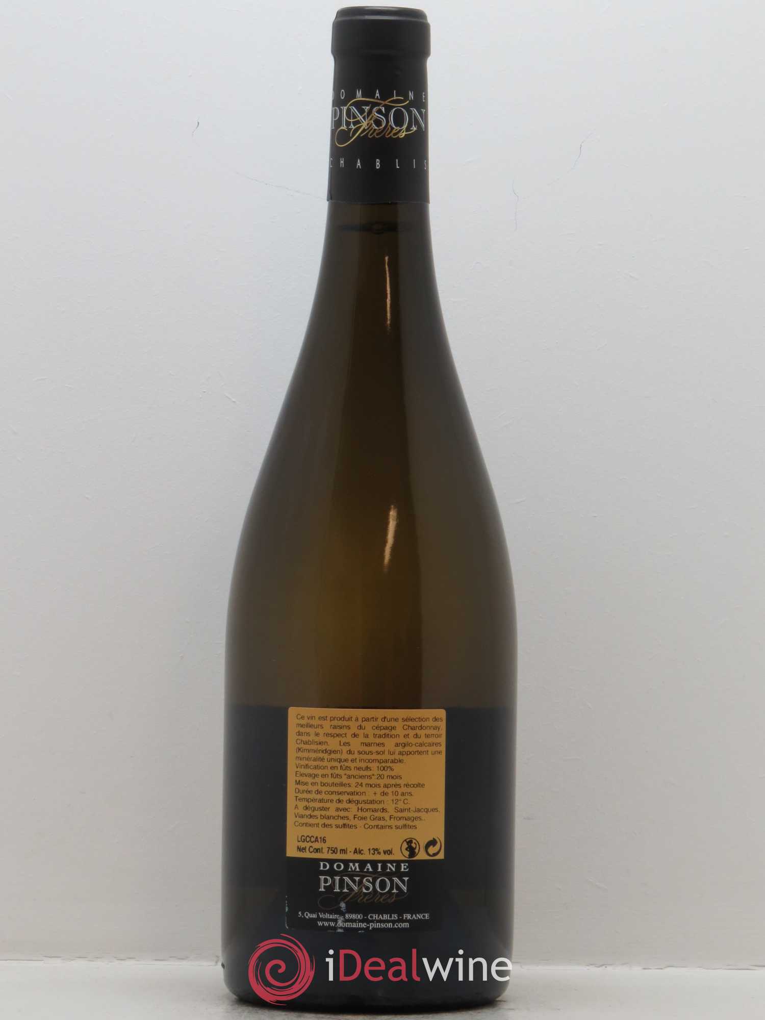 Chablis Grand Cru Les Clos Cuvée Authentique Pinson Frères (Domaine) 2016 - Lot de 1 bouteille - 1