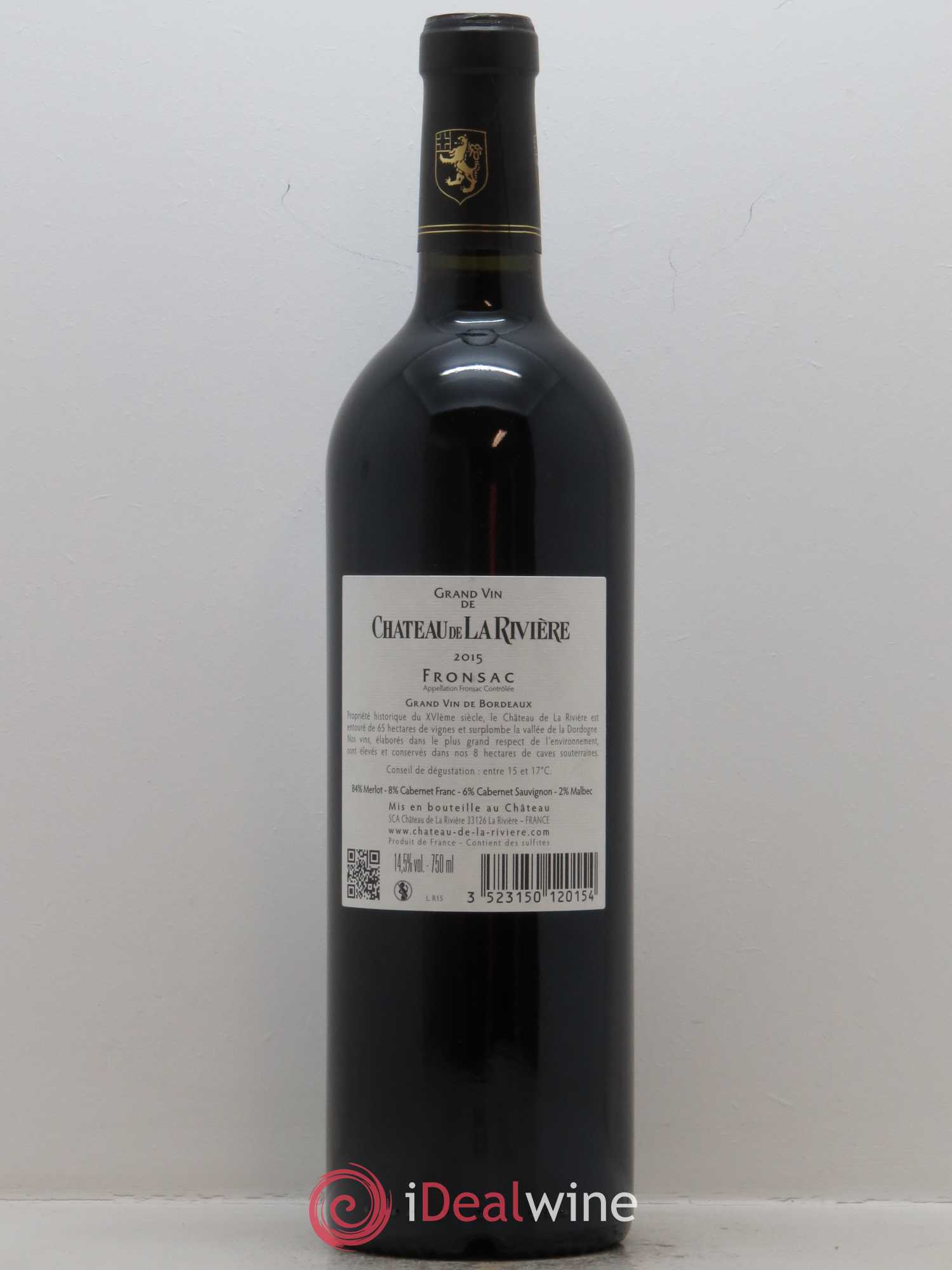 Château de La Rivière 2015 - Lot de 1 bouteille - 1