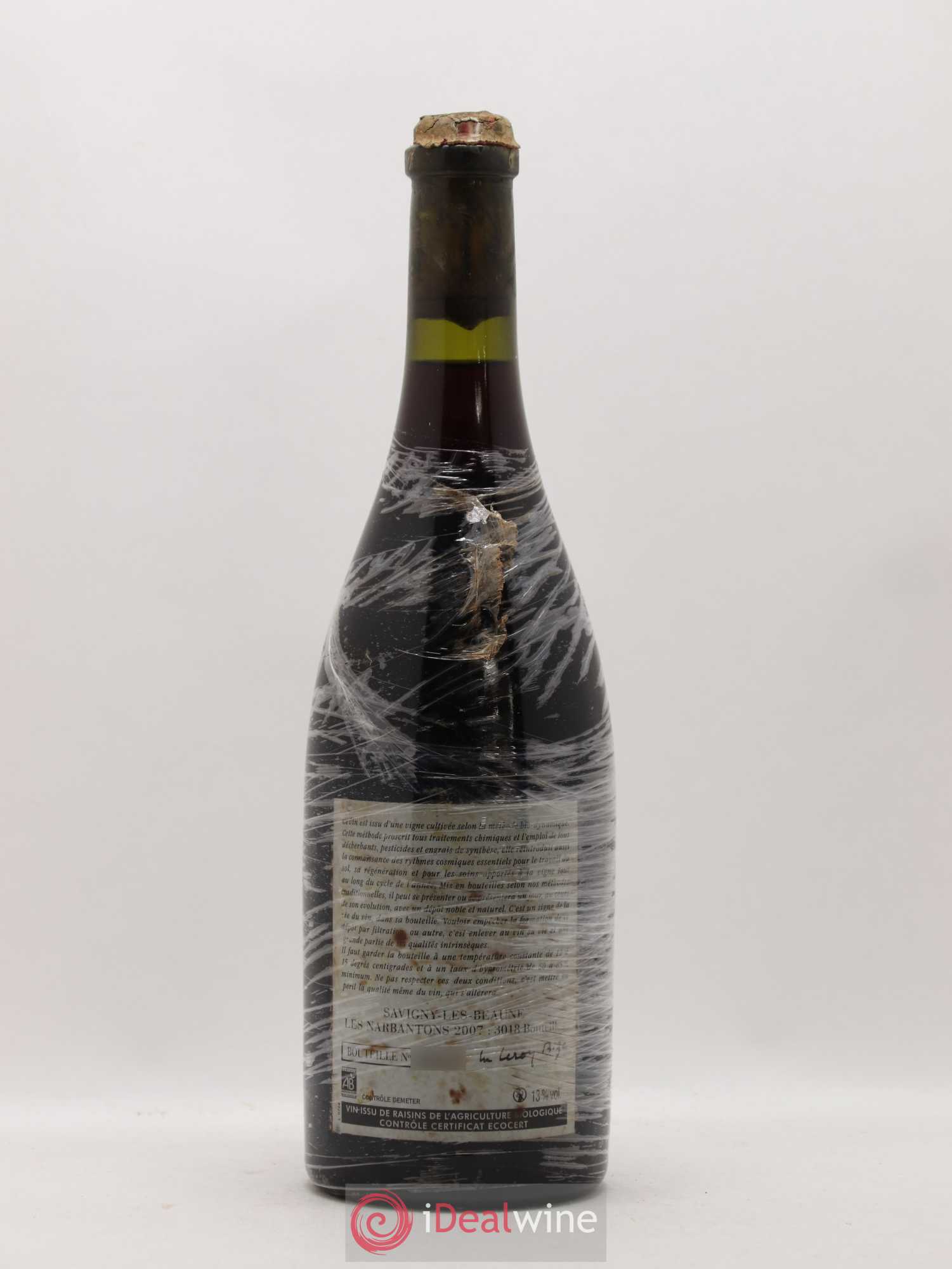 Savigny-lès-Beaune 1er Cru Les Narbantons Leroy (Domaine) 2007 - Lot de 1 bouteille - 1