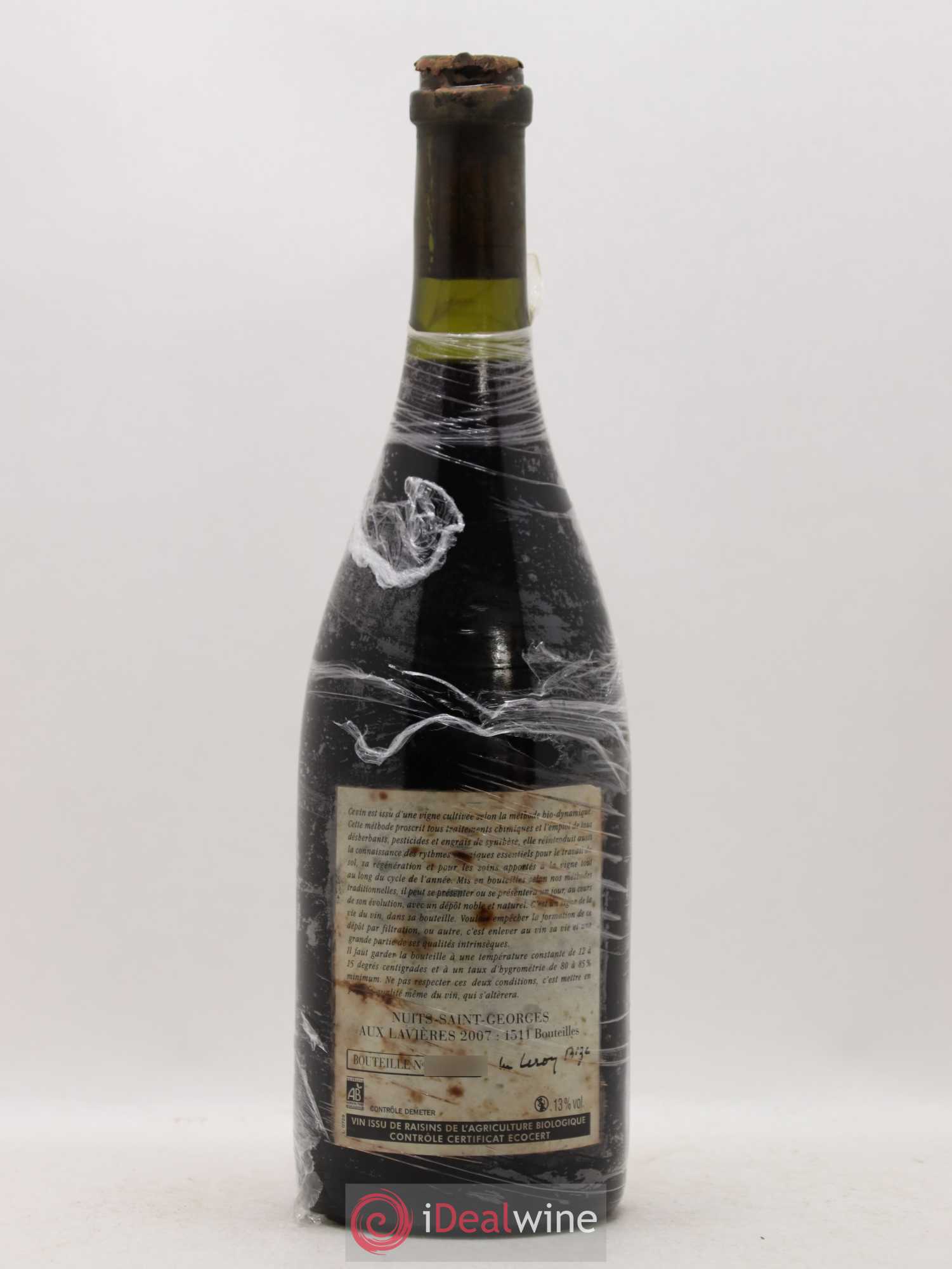 Nuits-Saint-Georges Aux Lavières Leroy (Domaine) 2007 - Lot de 1 bouteille - 1