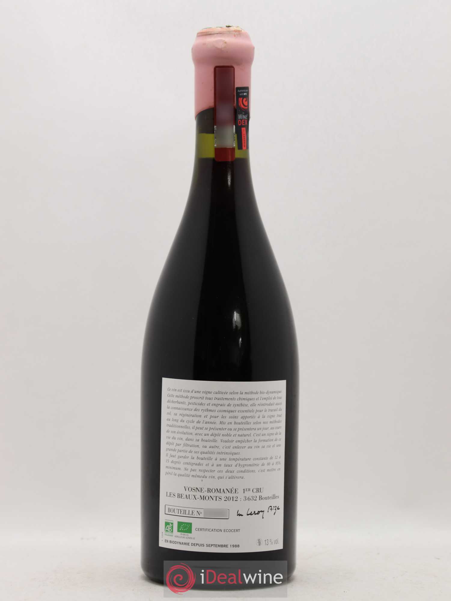 Vosne-Romanée 1er Cru Les Beaux-Monts Leroy (Domaine) 2012 - Lot de 1 bouteille - 1