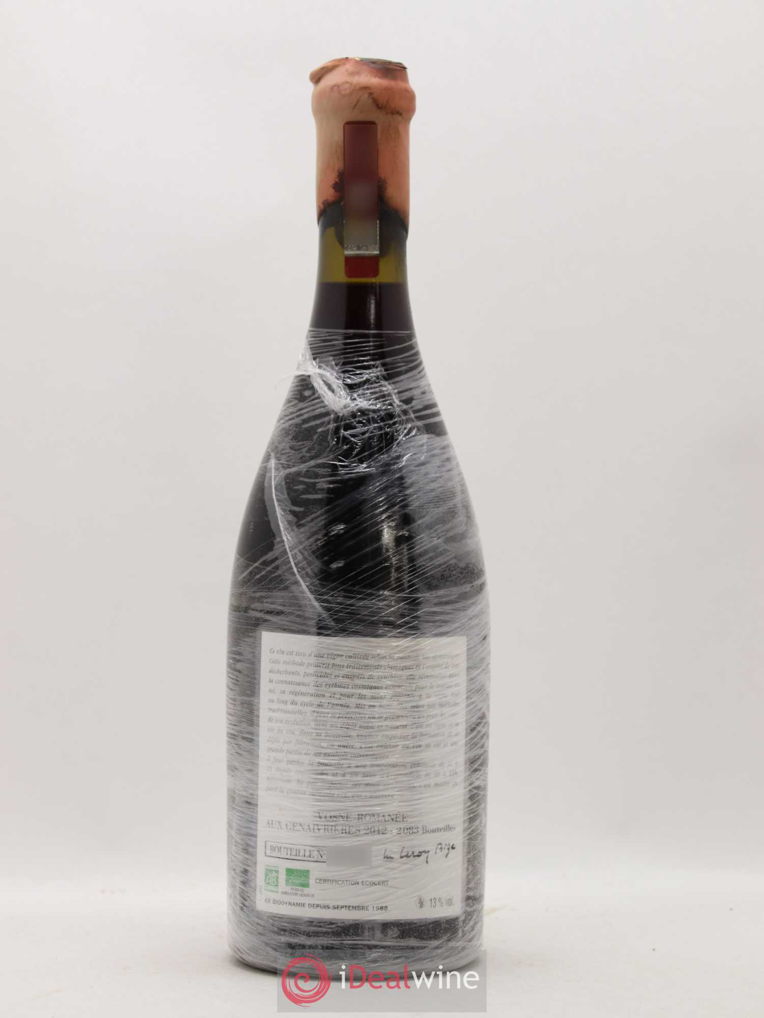 Vosne-Romanée Les Genaivrières Leroy (Domaine) 2012 - Lot de 1 bouteille - 1