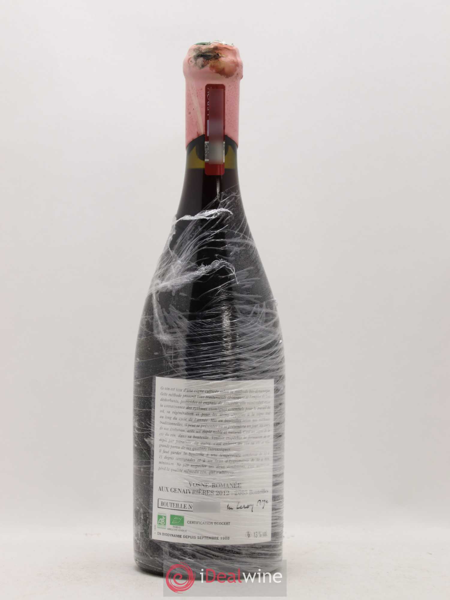 Vosne-Romanée Les Genaivrières Leroy (Domaine) 2012 - Lot de 1 bouteille - 1