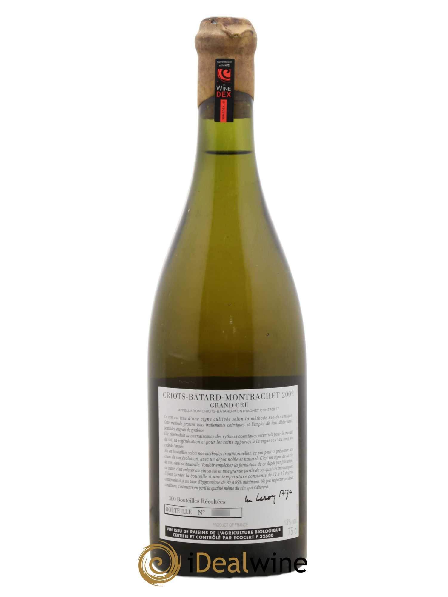 Criots-Bâtard-Montrachet Grand Cru d'Auvenay (Domaine) 2002 - Lot de 1 bouteille - 1