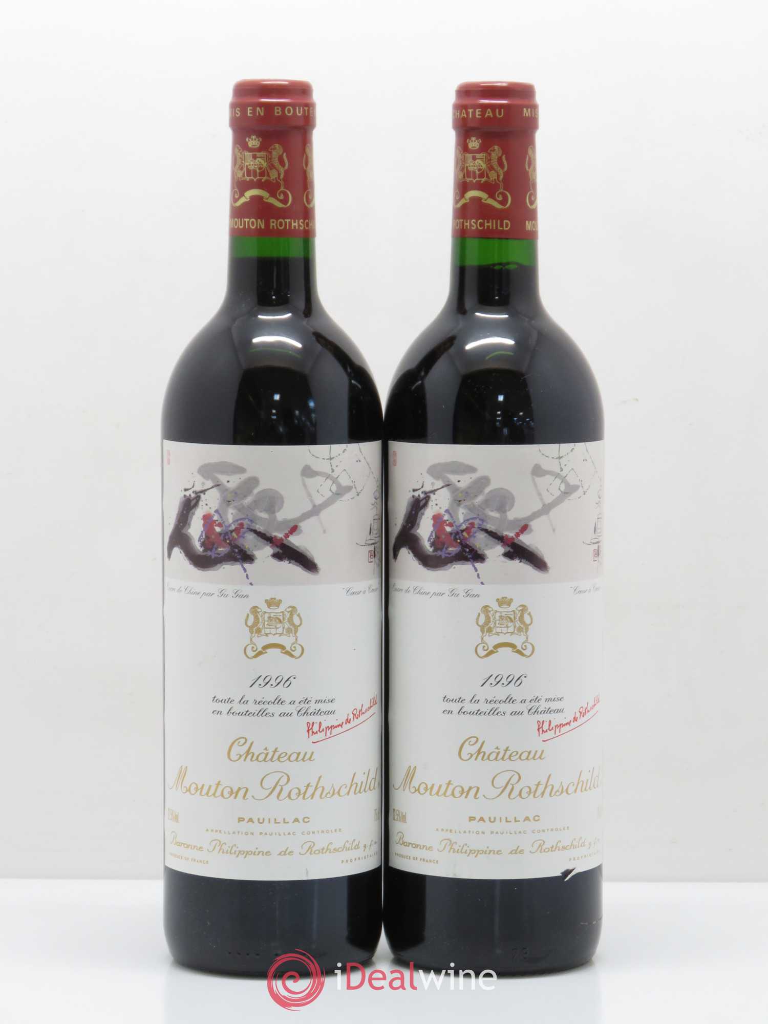 Château Mouton Rothschild 1er Grand Cru Classé 1996 - Lot de 2 bouteilles - 0