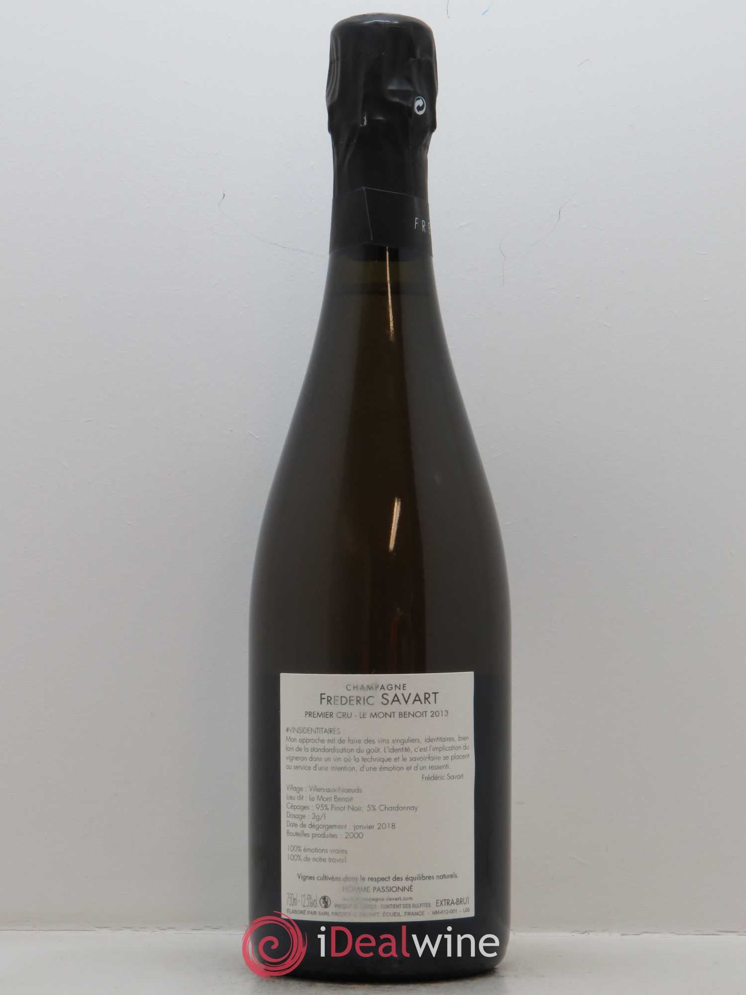 Le Mont Benoit 1er Cru Extra-Brut Vieille Vigne Savart 2013 - Lot de 1 bouteille - 1