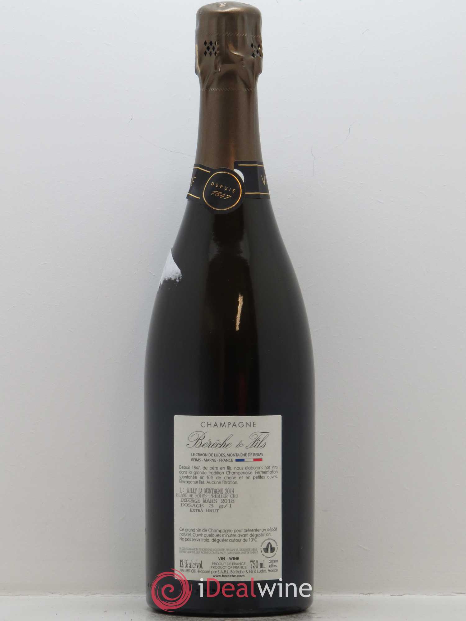 Rilly-La-Montagne 1er Cru Extra-Brut Bérêche et Fils 2014 - Lot de 1 bouteille - 1