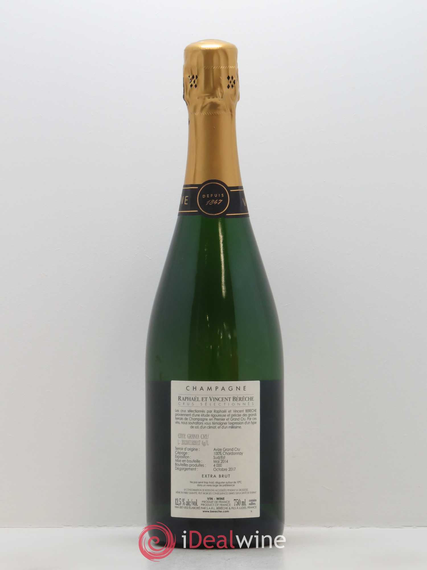 Côte Grand Cru (Terroir d'Avize) Extra-Brut Bérêche et Fils - Lot de 1 bouteille - 1