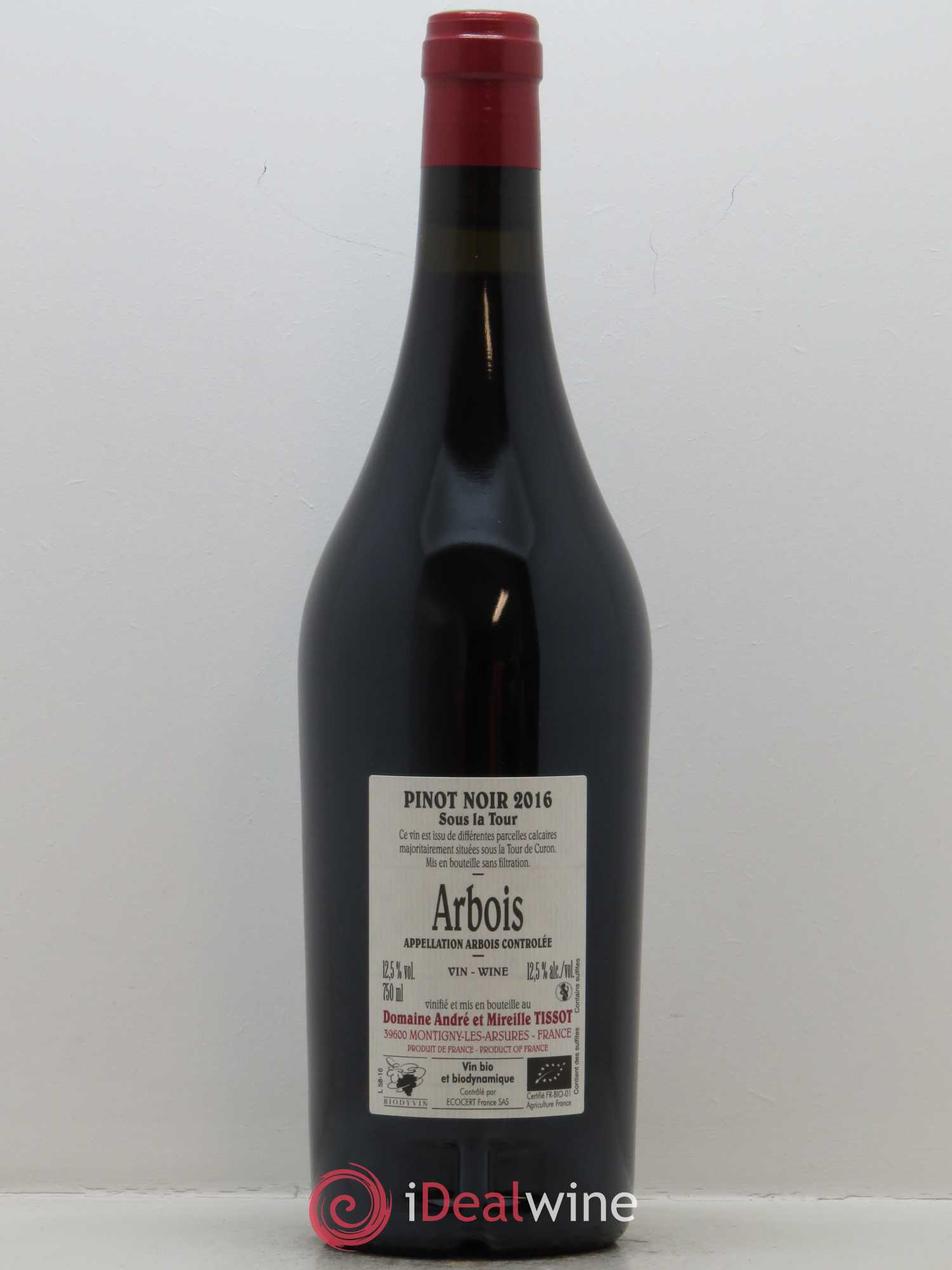 Arbois Sous la Tour Pinot Noir Bénédicte et Stéphane Tissot 2016 - Lot de 1 bouteille - 1
