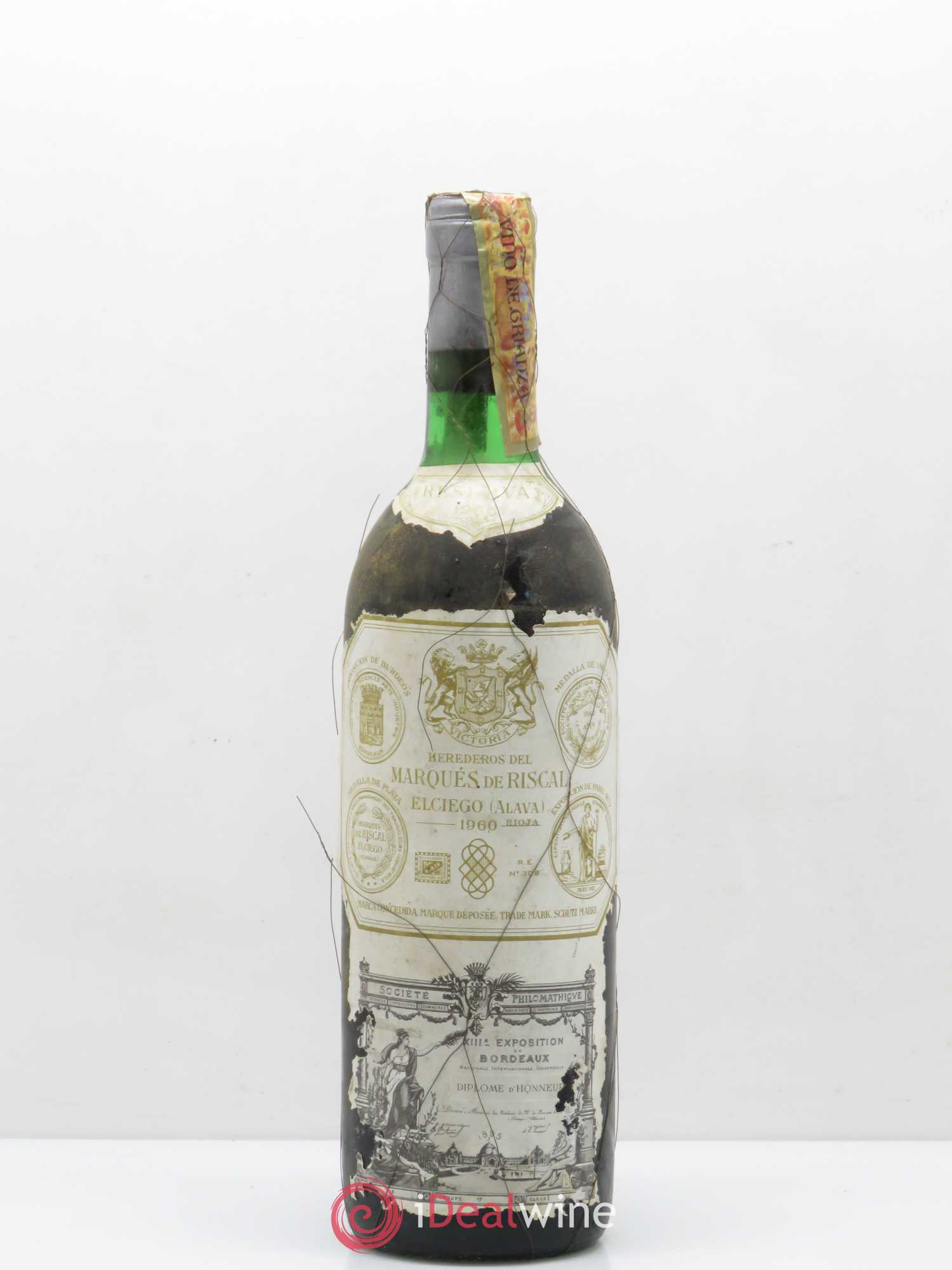 Rioja DOCA Reserva Herederos Del Marques De Riscal Elciego 1960 - Lot de 1 bouteille - 0