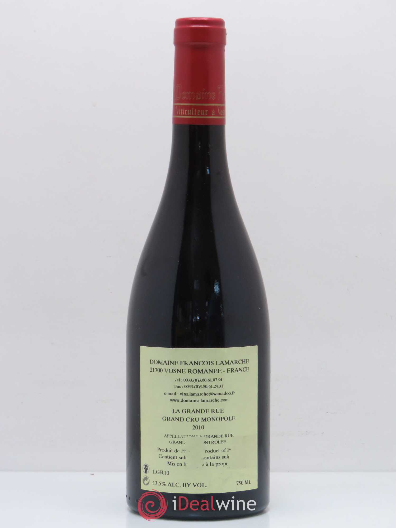 La Grande Rue Grand Cru Lamarche (Domaine) 2010 - Lot de 1 bouteille - 1