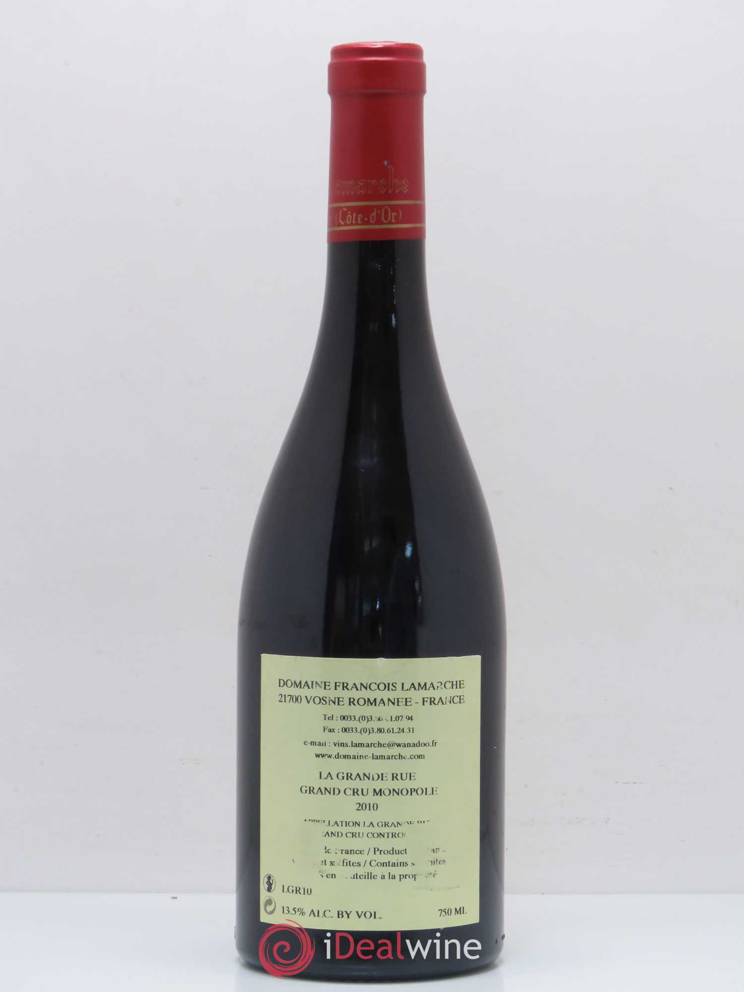 La Grande Rue Grand Cru Lamarche (Domaine) 2010 - Lot de 1 bouteille - 1