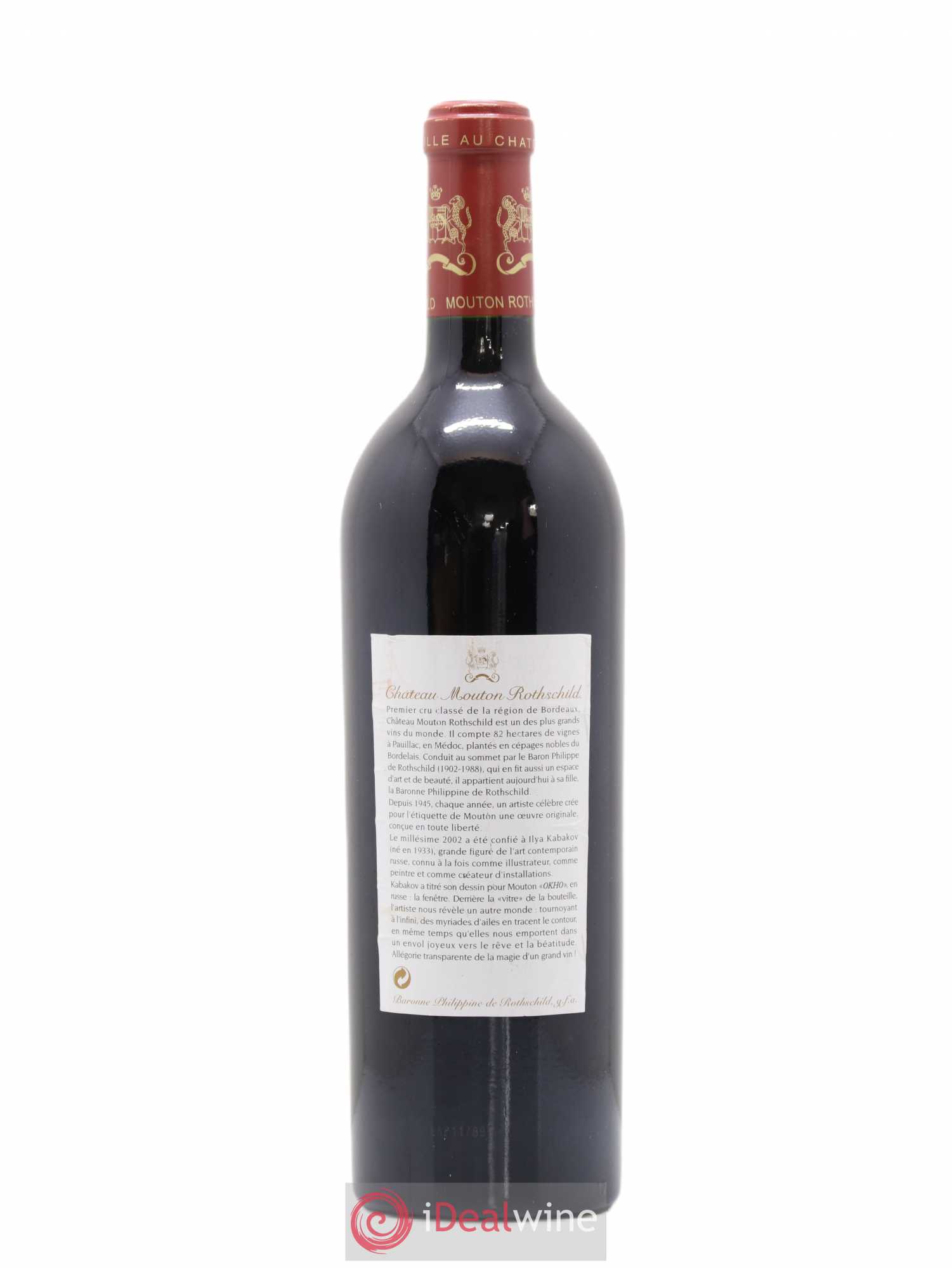 Château Mouton Rothschild 1er Grand Cru Classé 2002 - Lot de 1 bouteille - 1