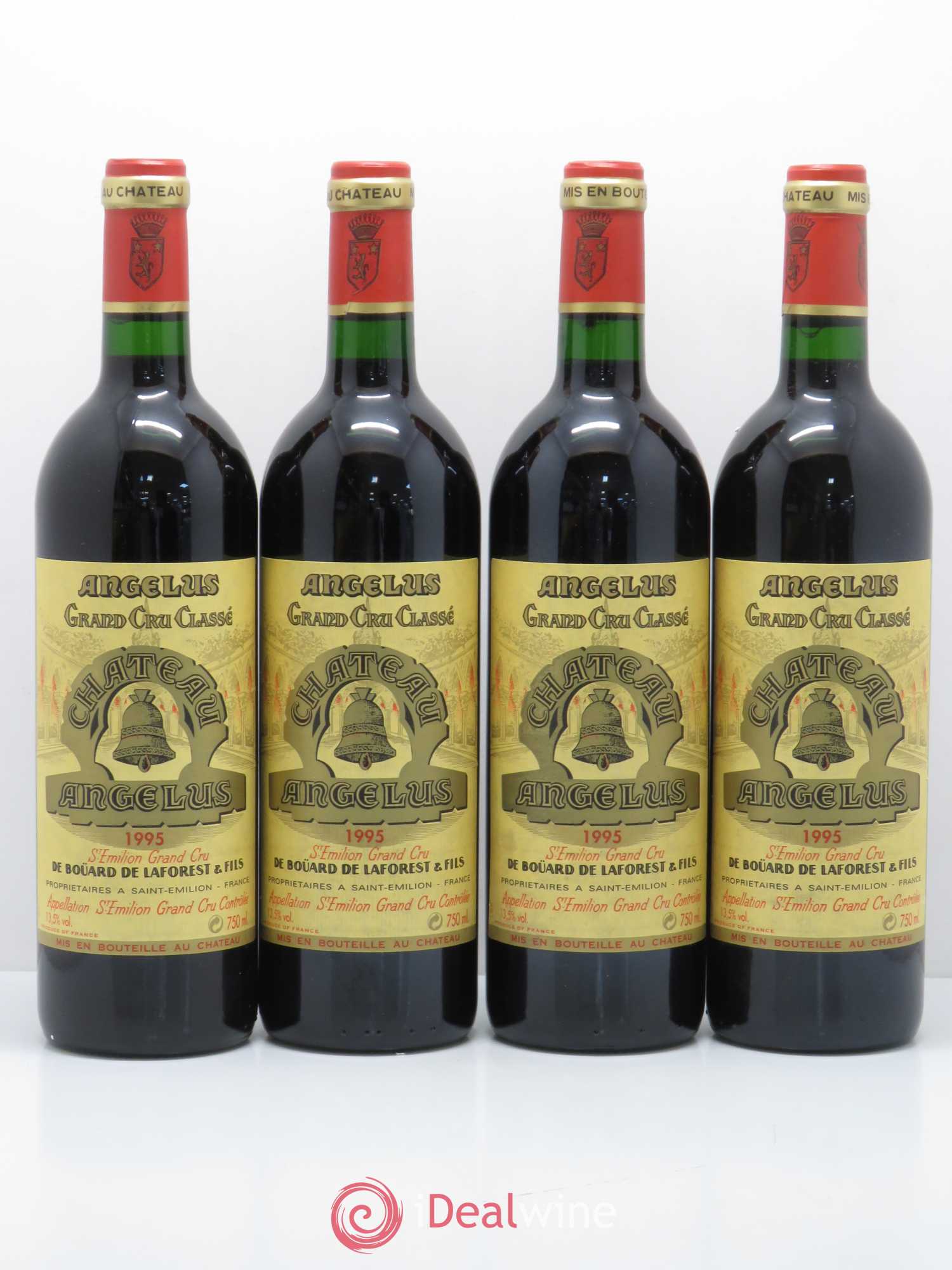 Château Angélus 1er Grand Cru Classé A 1995 - Lot de 4 bouteilles - 0