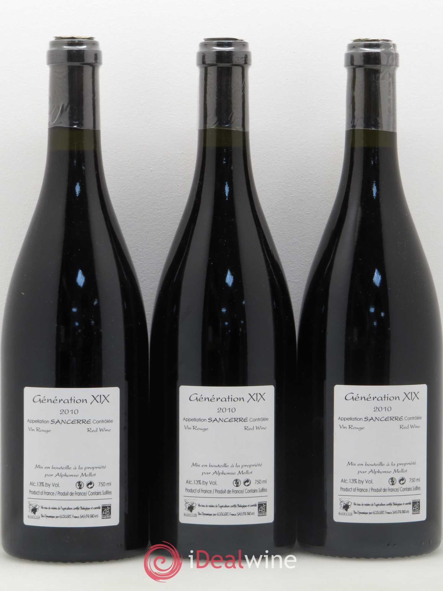 Sancerre Génération XIX Alphonse Mellot 2010 - Lot de 3 bouteilles - 1